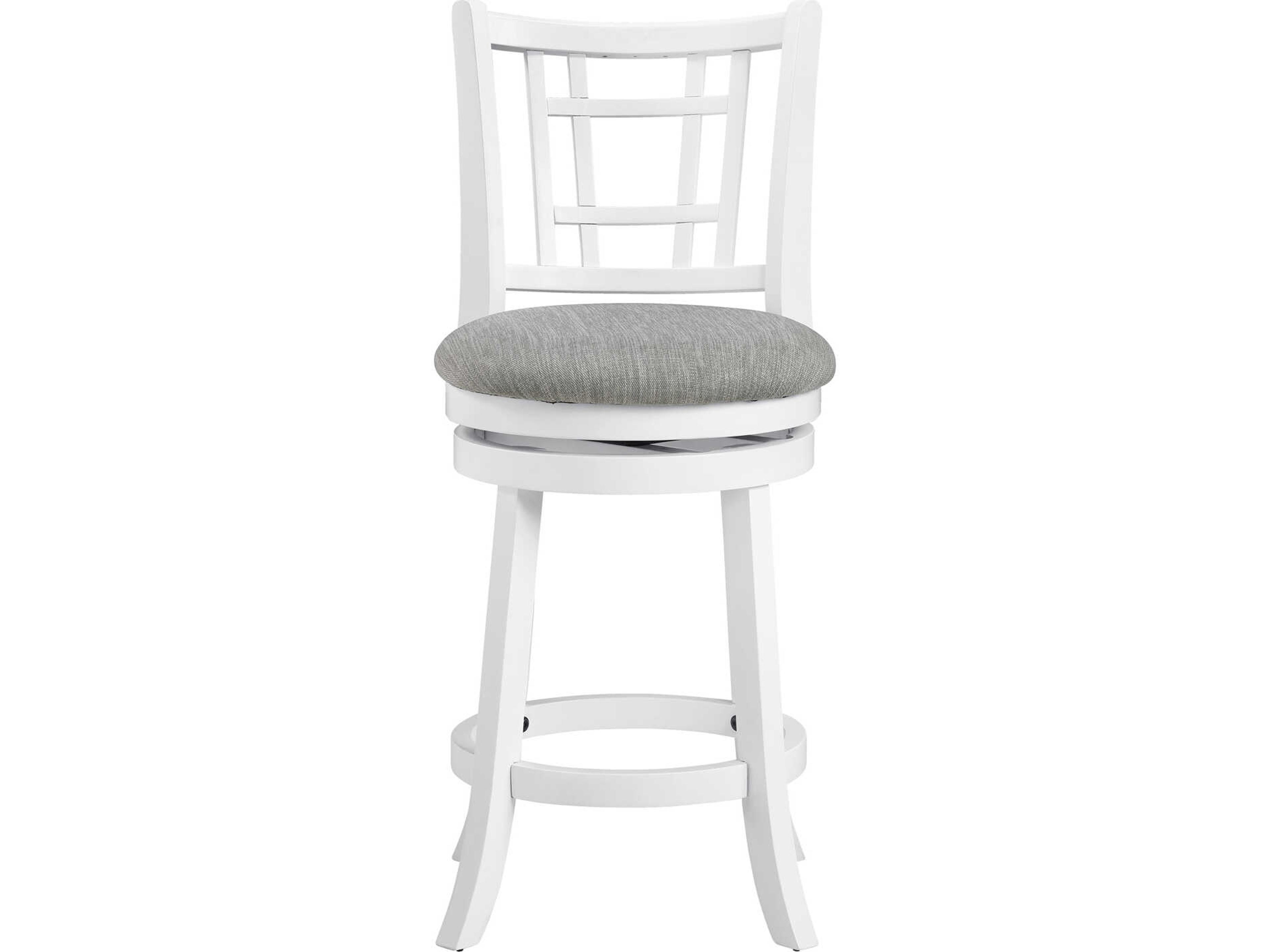 Avalon Furniture White Upholstered Swivel Mango Wood Bar Stool