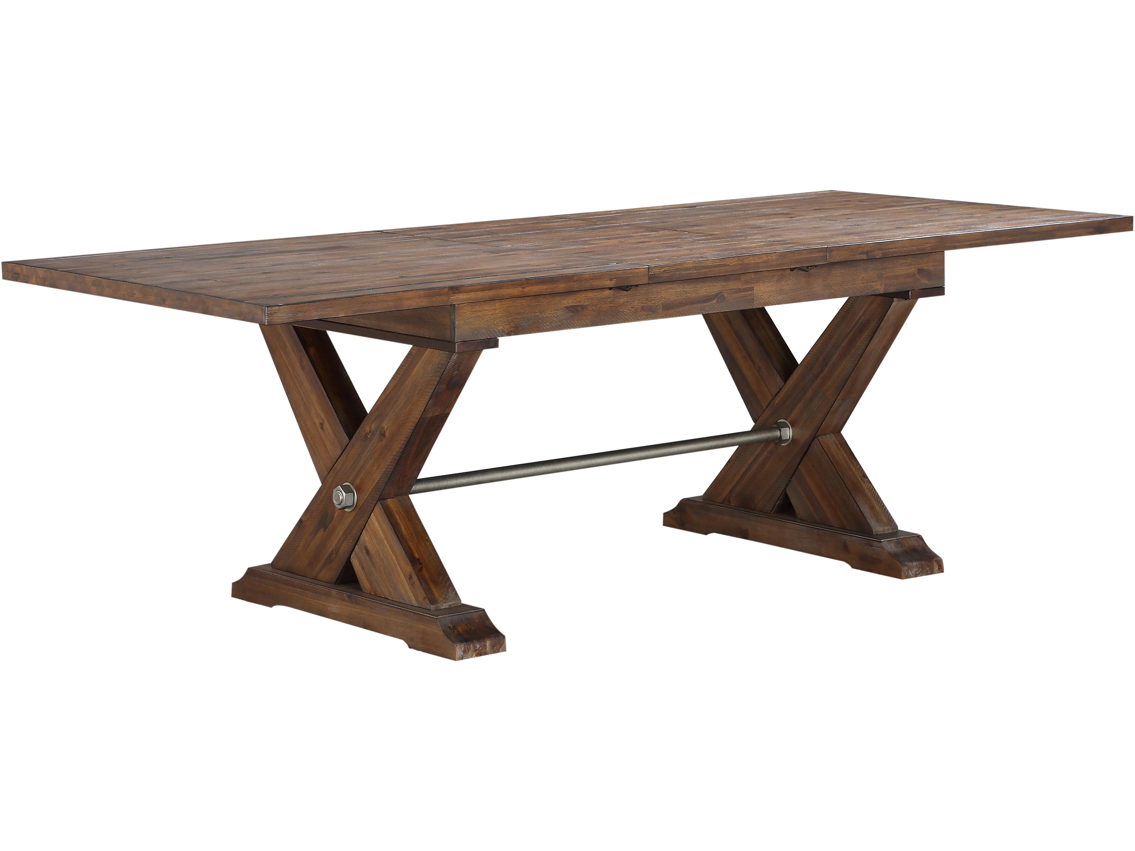 Rectangular Wood Rustic Acacia Dining Table