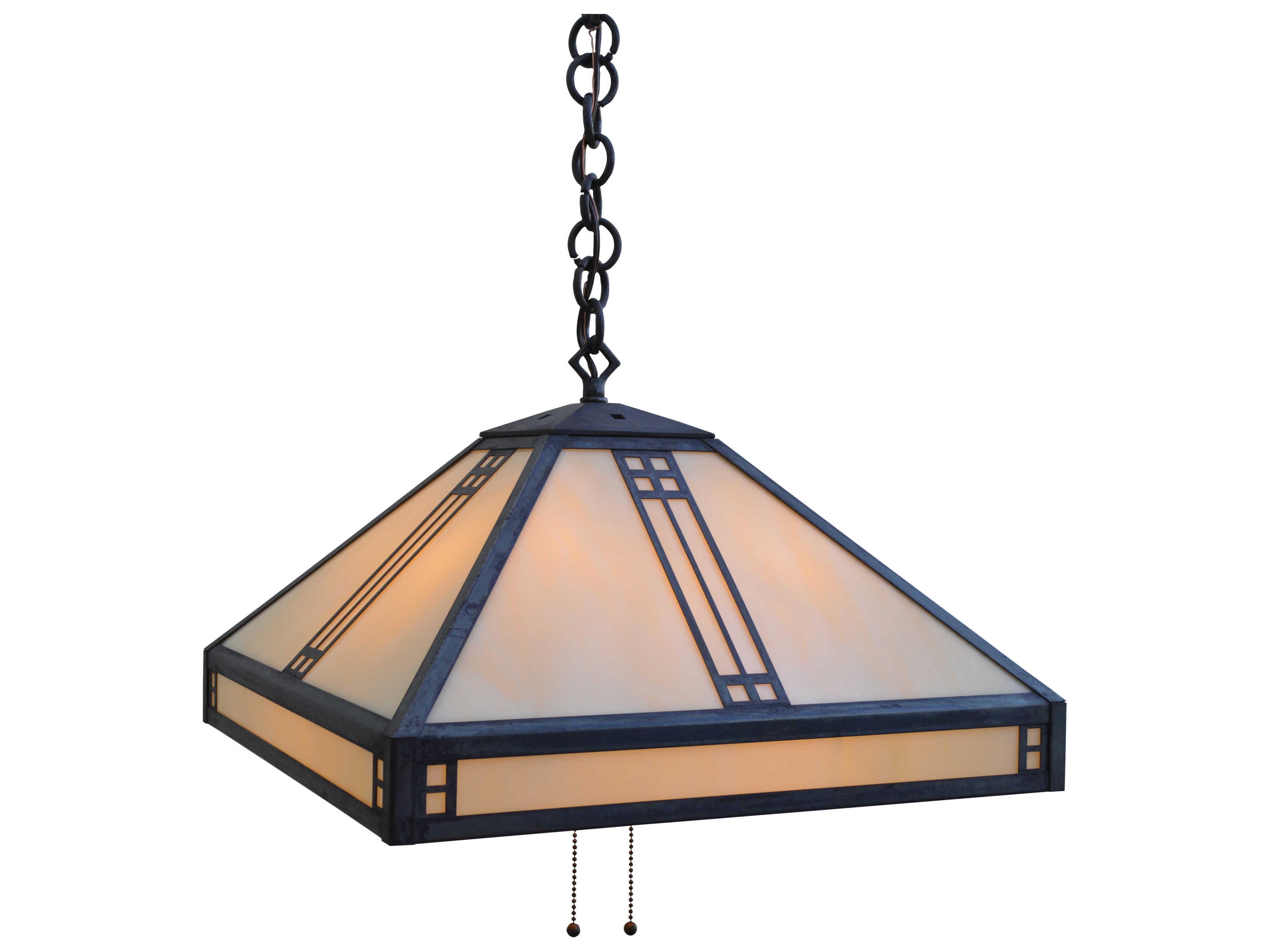 Prairie 4-Light Brass Glass Pendant
