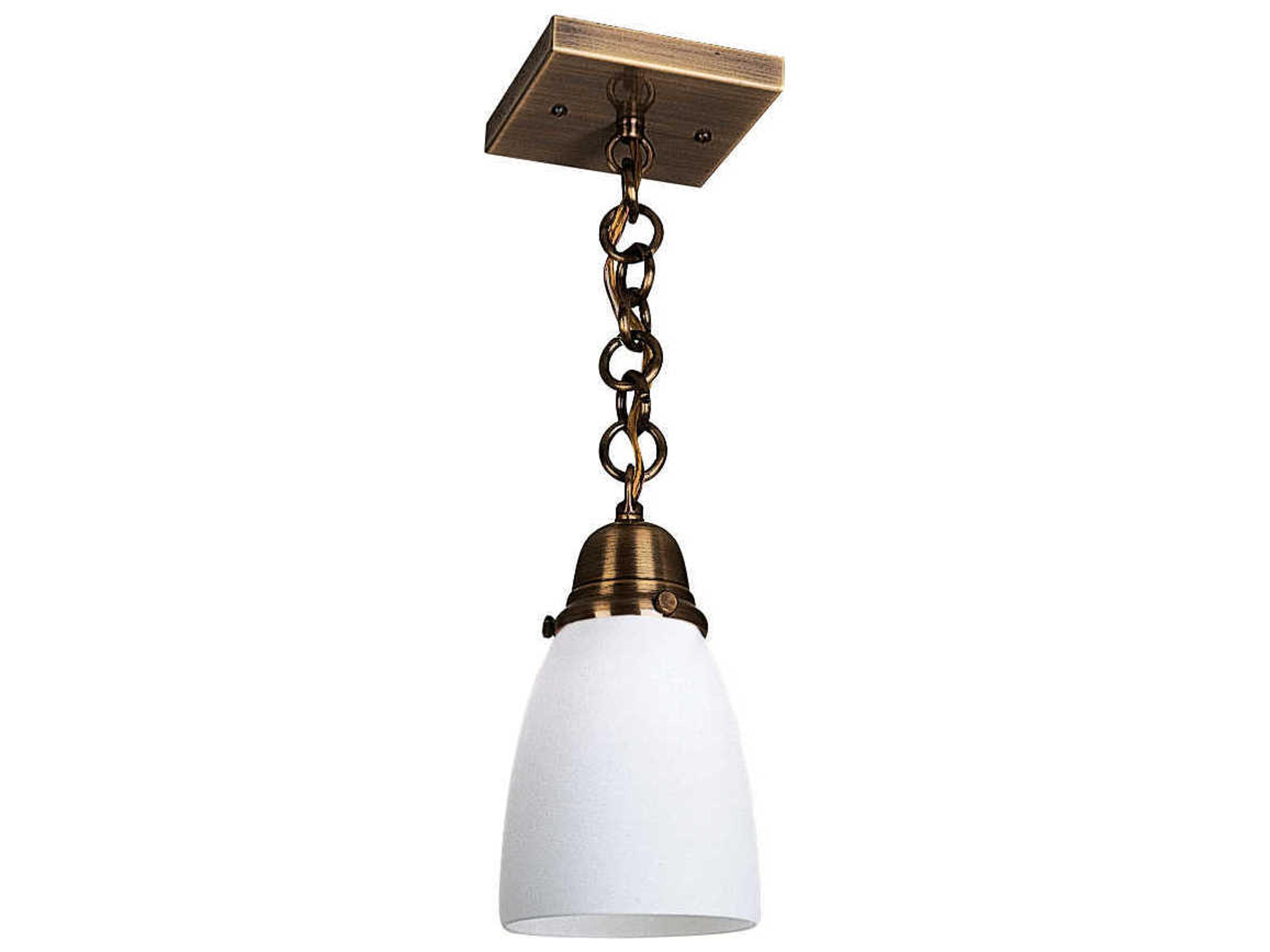Simplicity 1-Light Brass Glass Bell Mini Pendant