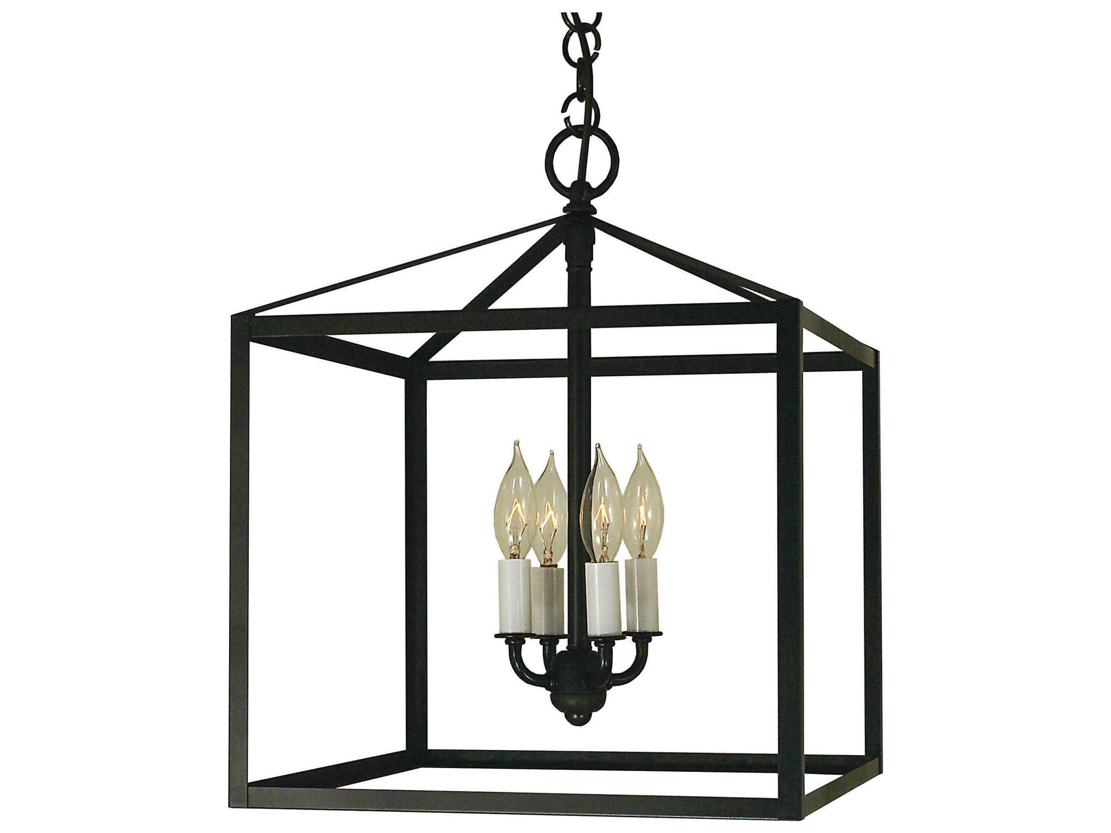 Vintage 4-Light Black Candelabra Chandelier