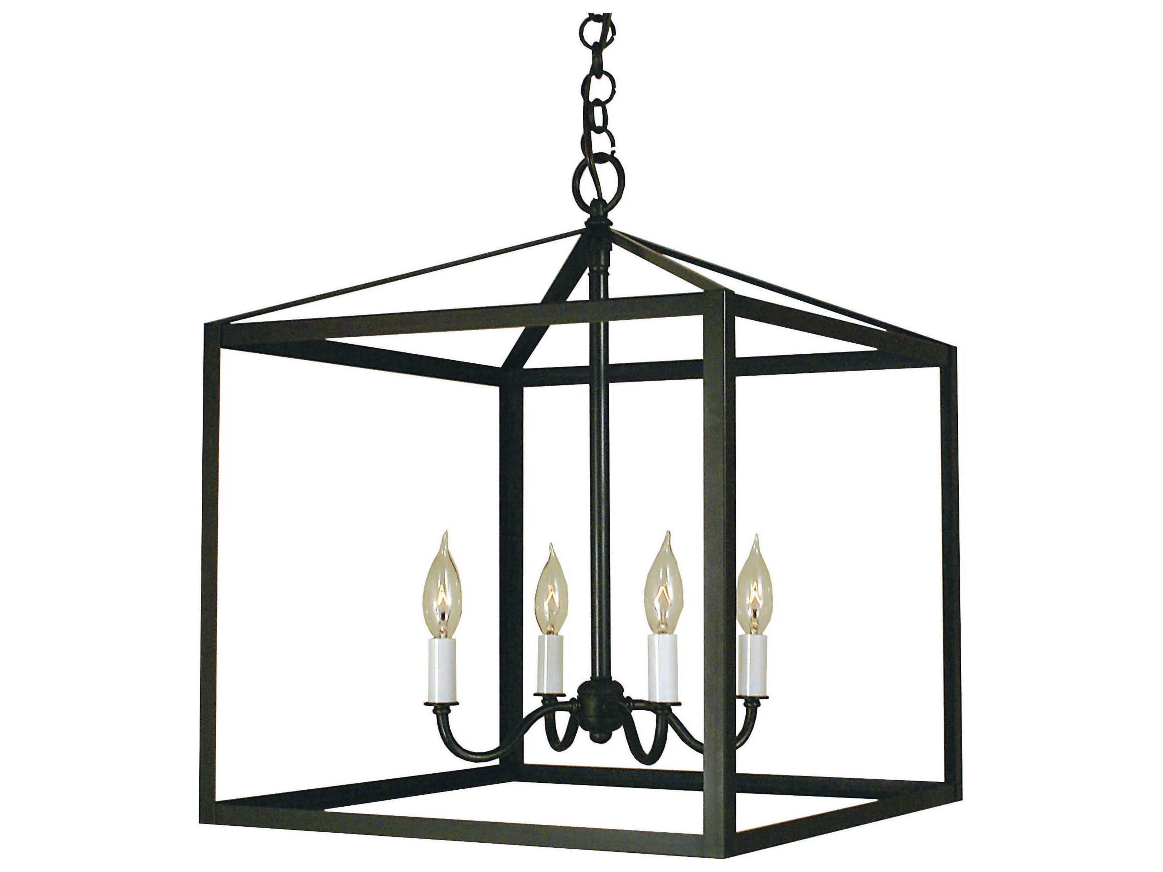 Vintage 4-Light Black Candelabra Chandelier