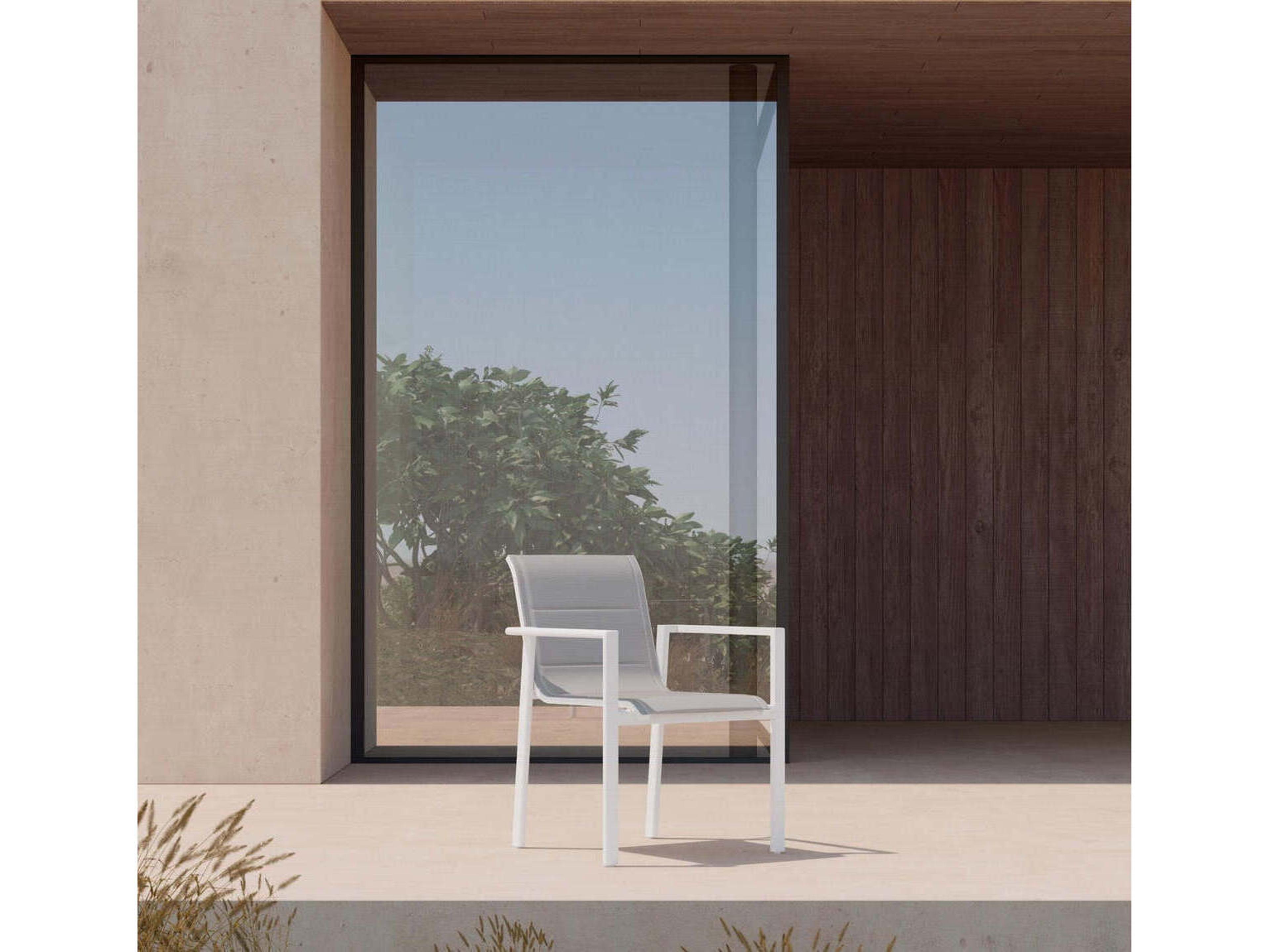 Azzurro Living Amalfi Aluminum Sling Dining Chair Set of 4