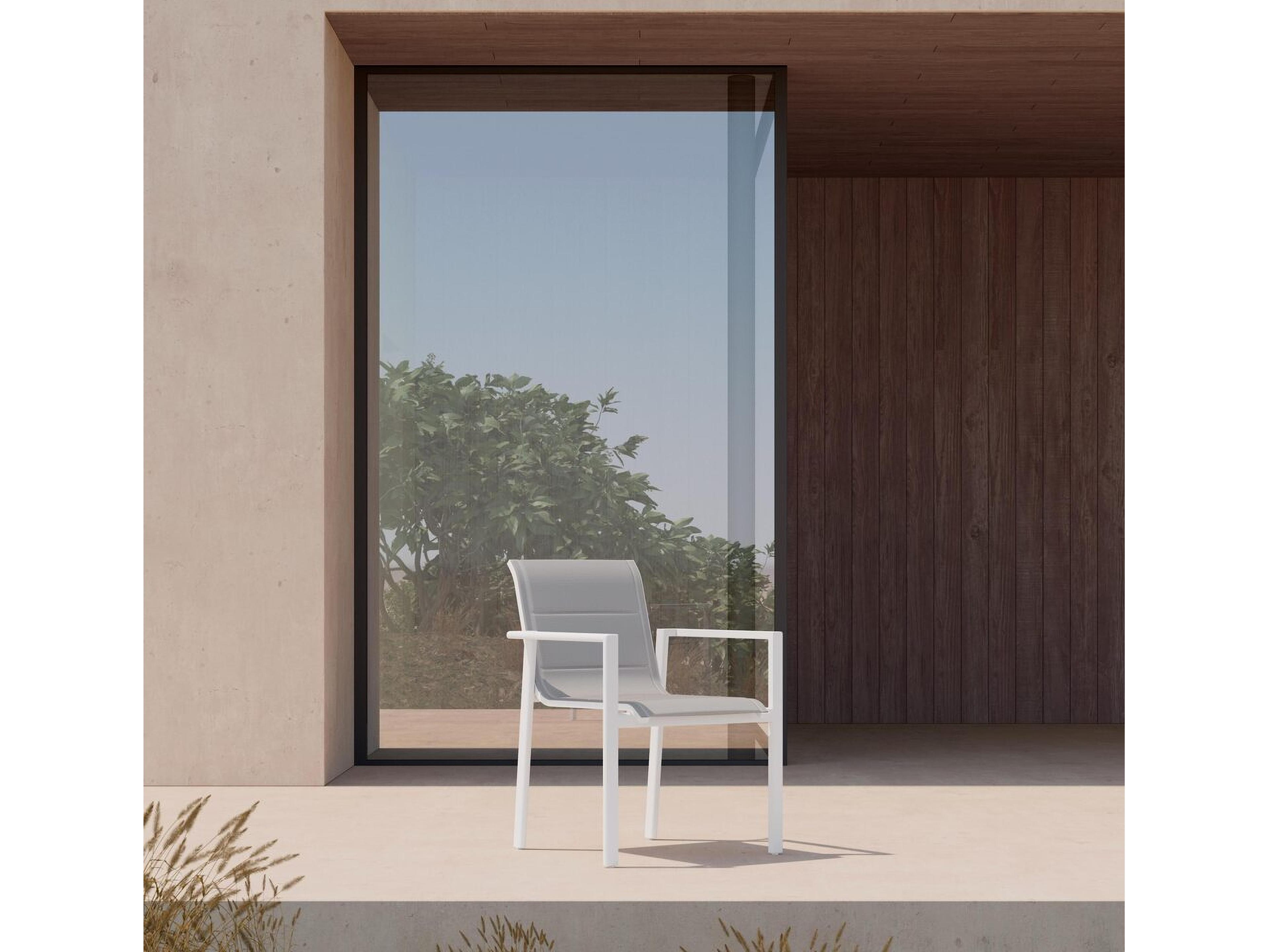 Azzurro Living Amalfi Aluminum Sling Dining Chair Set of 4