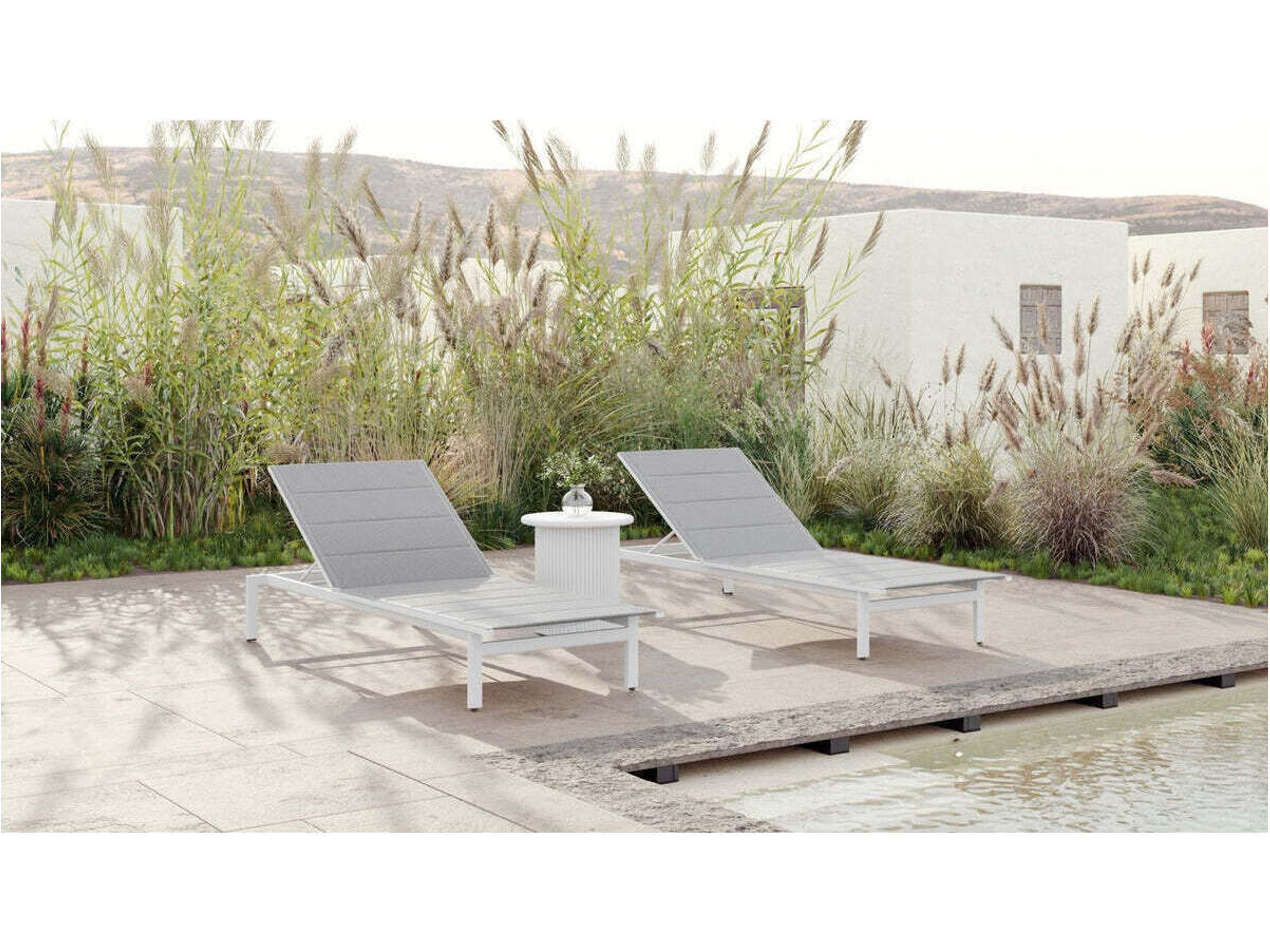 Azzurro Living Amalfi Aluminum Sling Chaise Lounge Set of 2