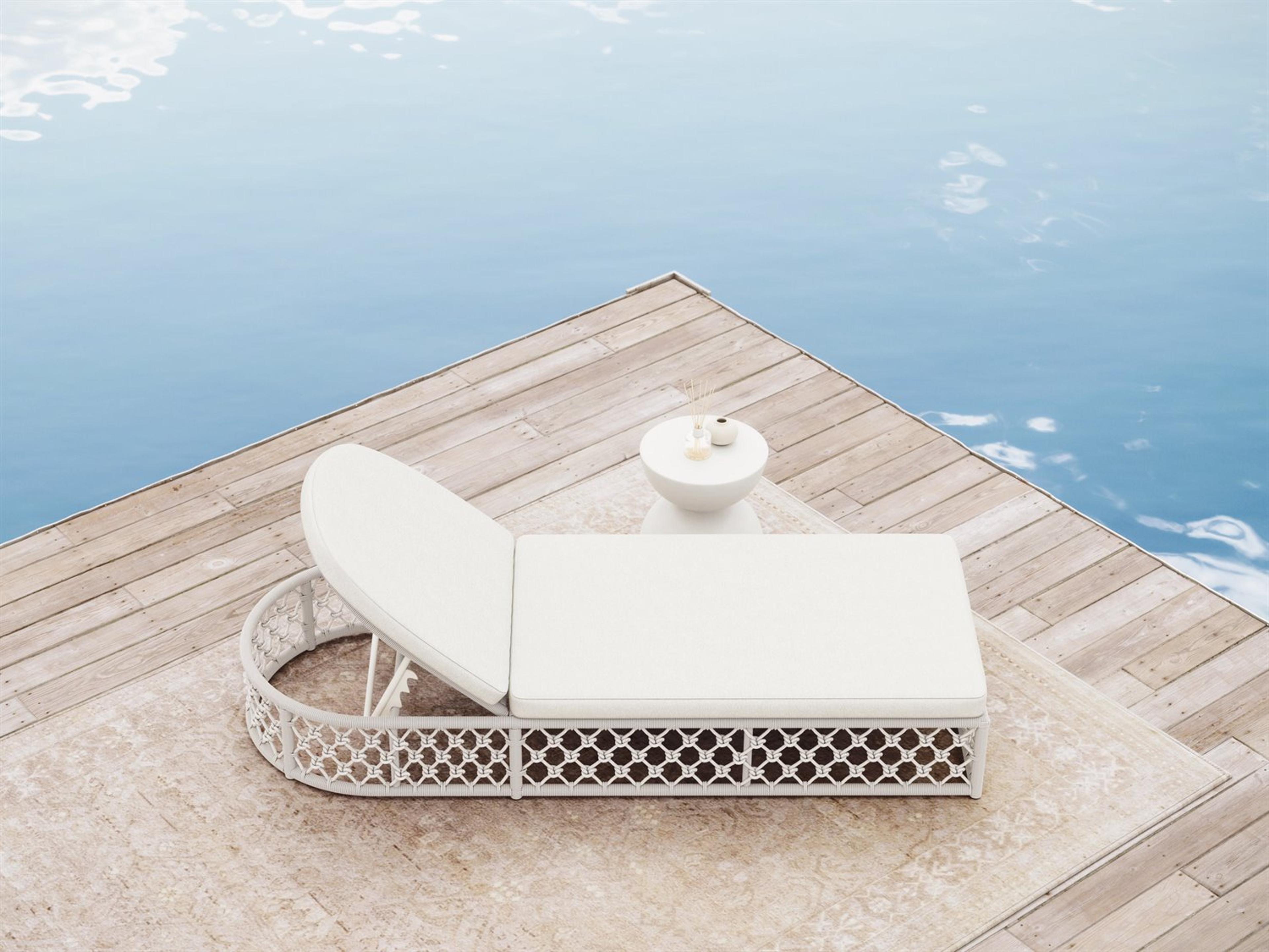 Amelia White Rope Patio Lounge Set