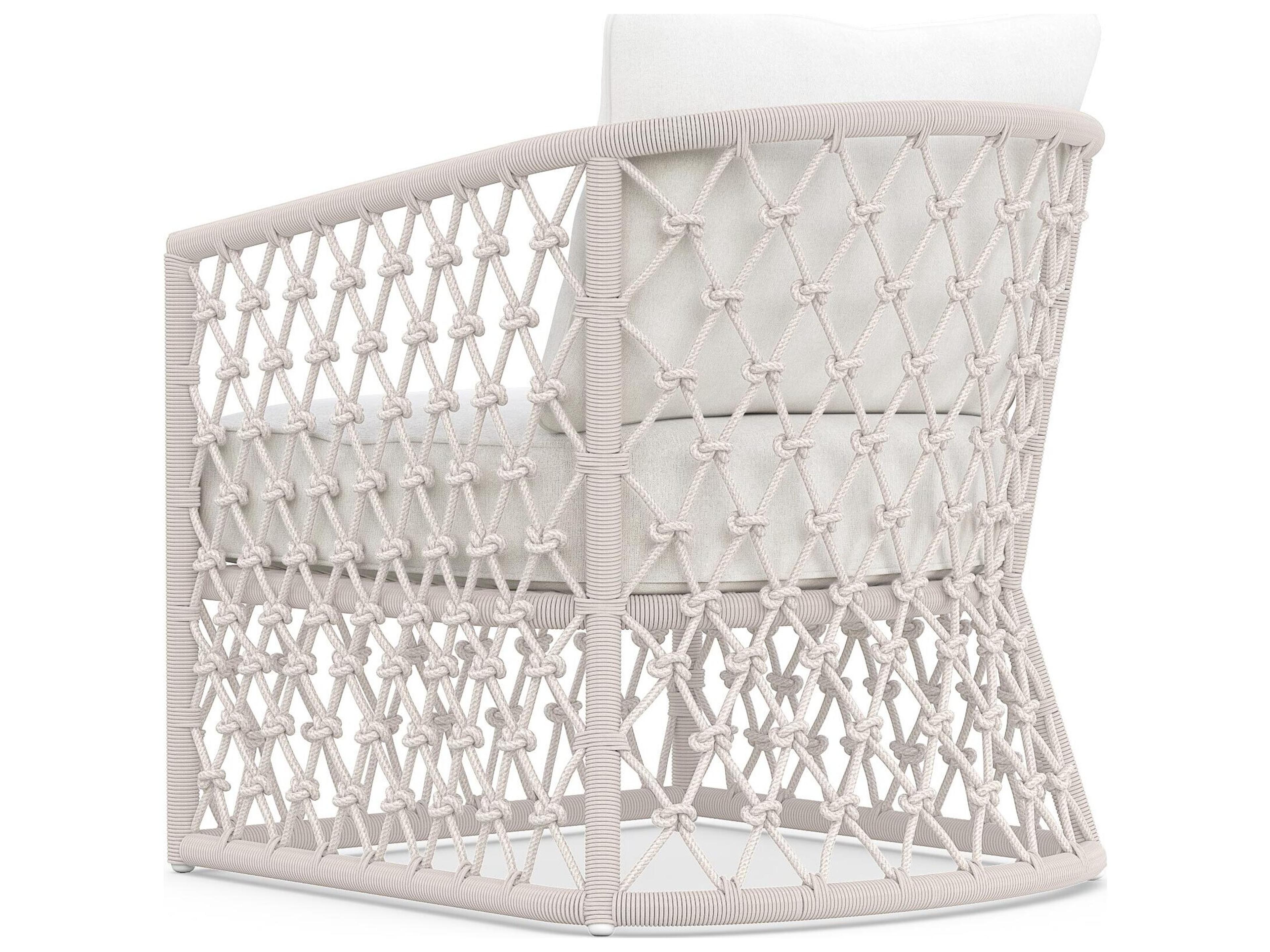 Azzurro Living Amelia Sand All-Weather Rope Outdoor Patio Lounge Chair with Cloud Cushion