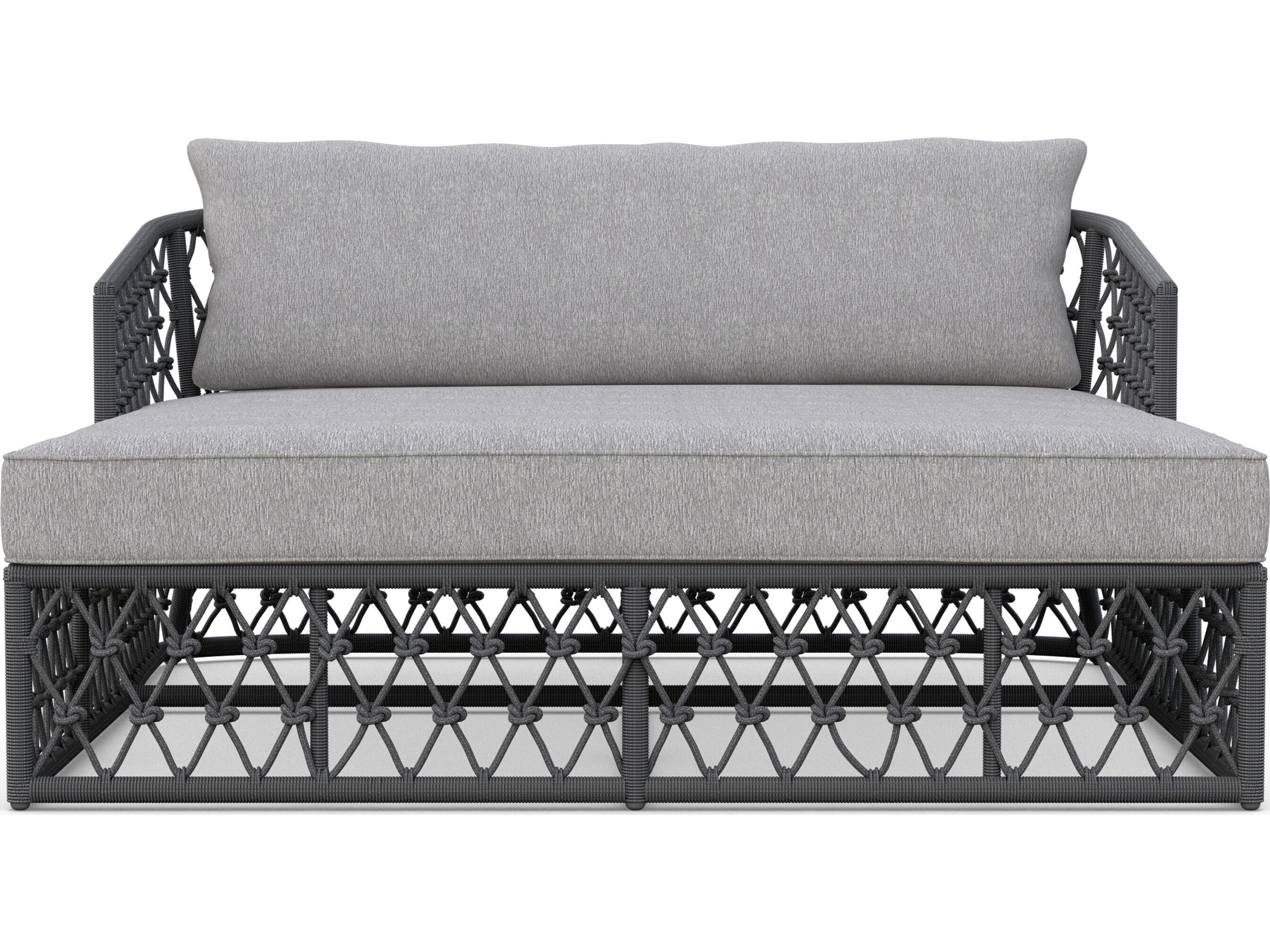 Azzurro Living Amelia Ash All-Weather Rope Day Bed with Fog Cushion