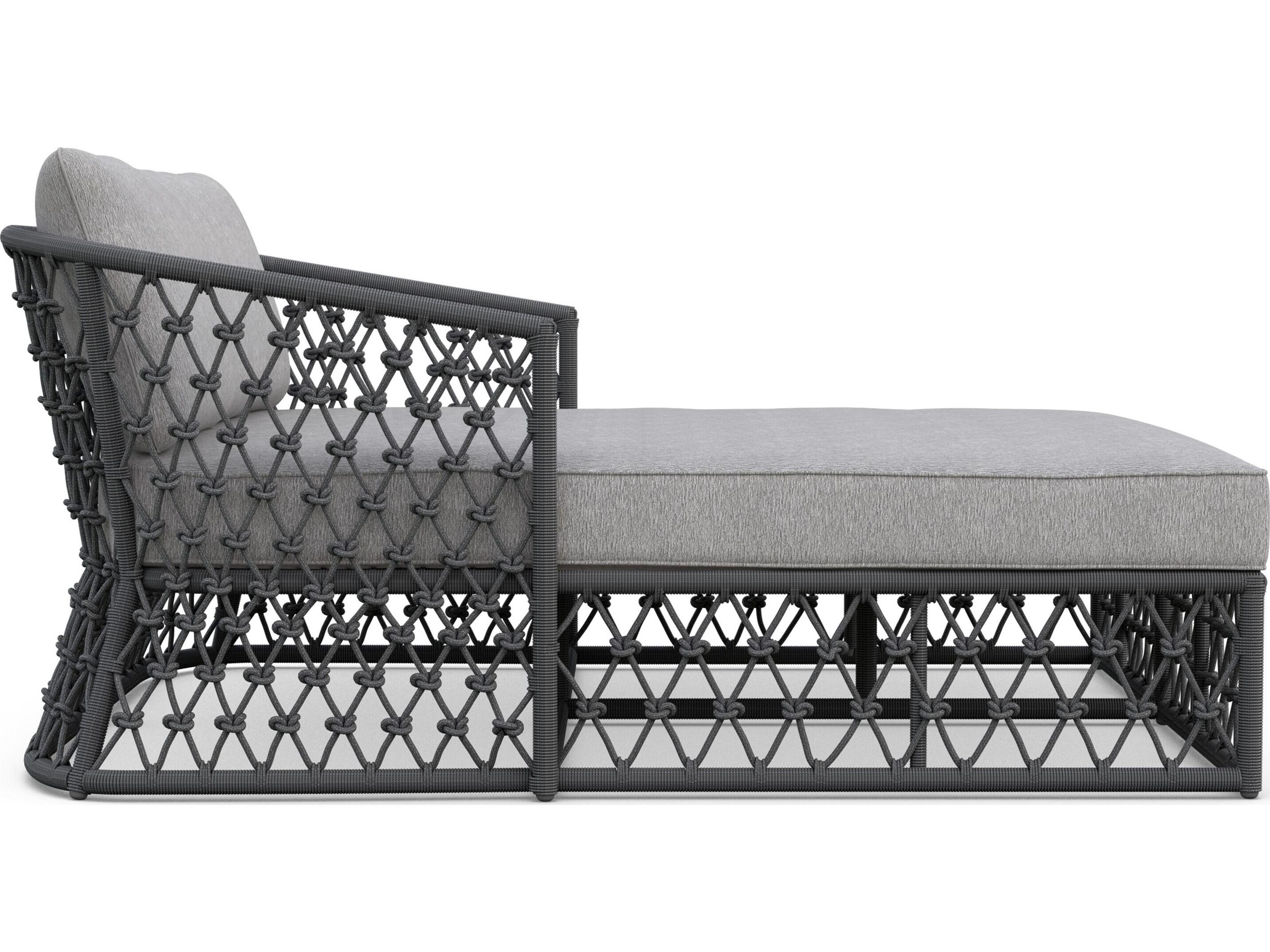 Azzurro Living Amelia Ash All-Weather Rope Day Bed with Fog Cushion
