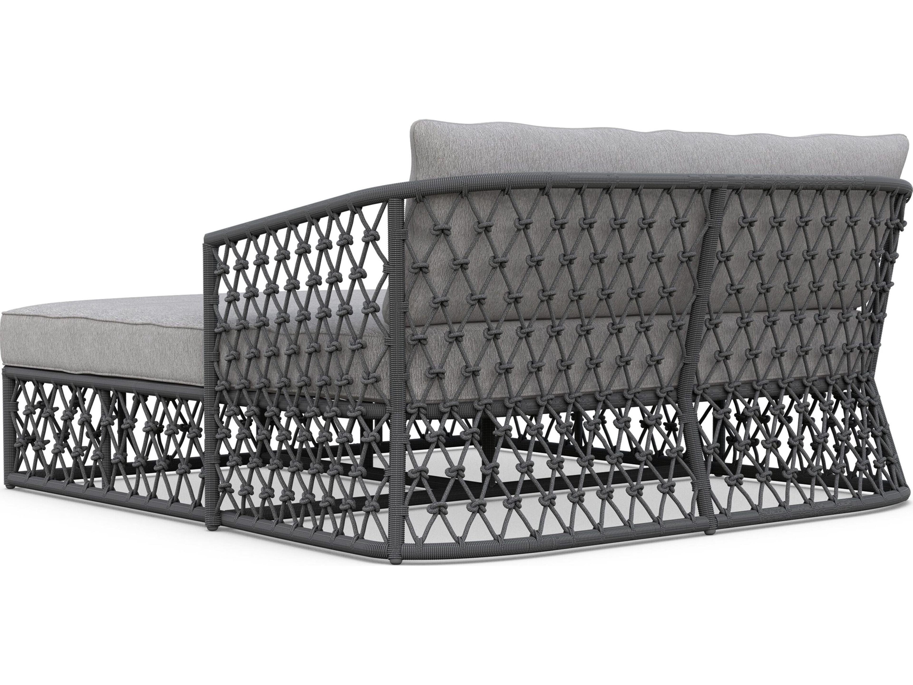 Azzurro Living Amelia Ash All-Weather Rope Day Bed with Fog Cushion