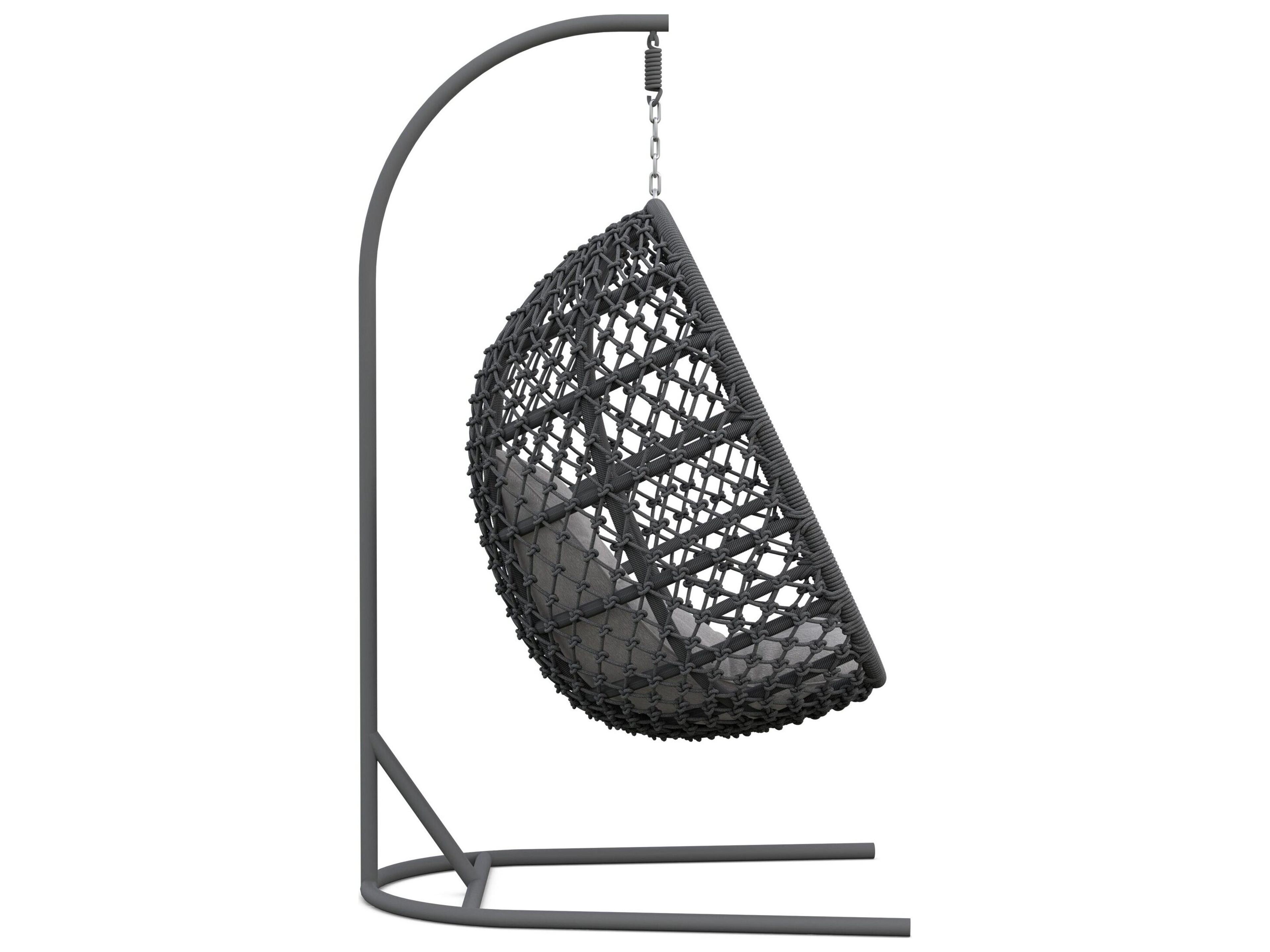 Azzurro Living Amelia Ash All-Weather Rope Hanging Chair with Fog Cushion