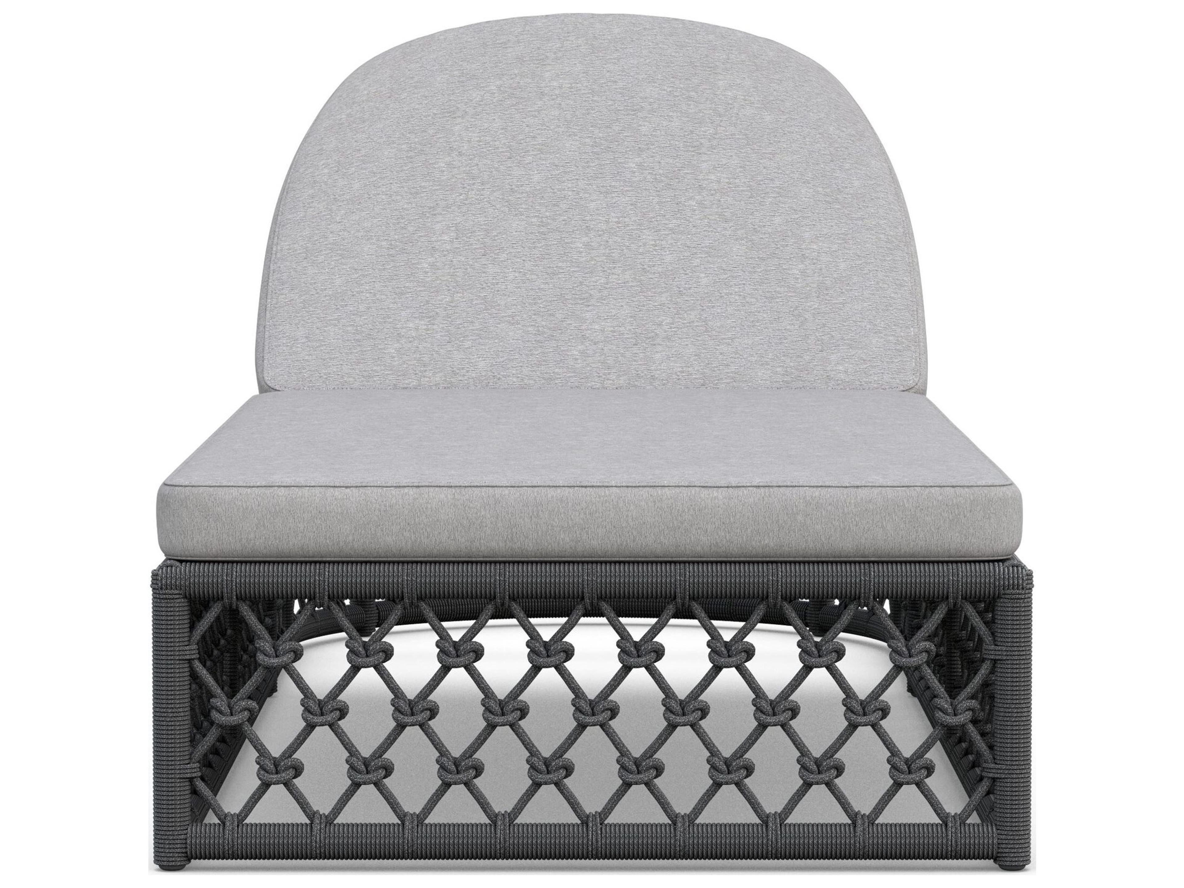 Azzurro Living Amelia Ash All-Weather Rope Adjustable Outdoor Patio Chaise Lounge with Fog Cushion