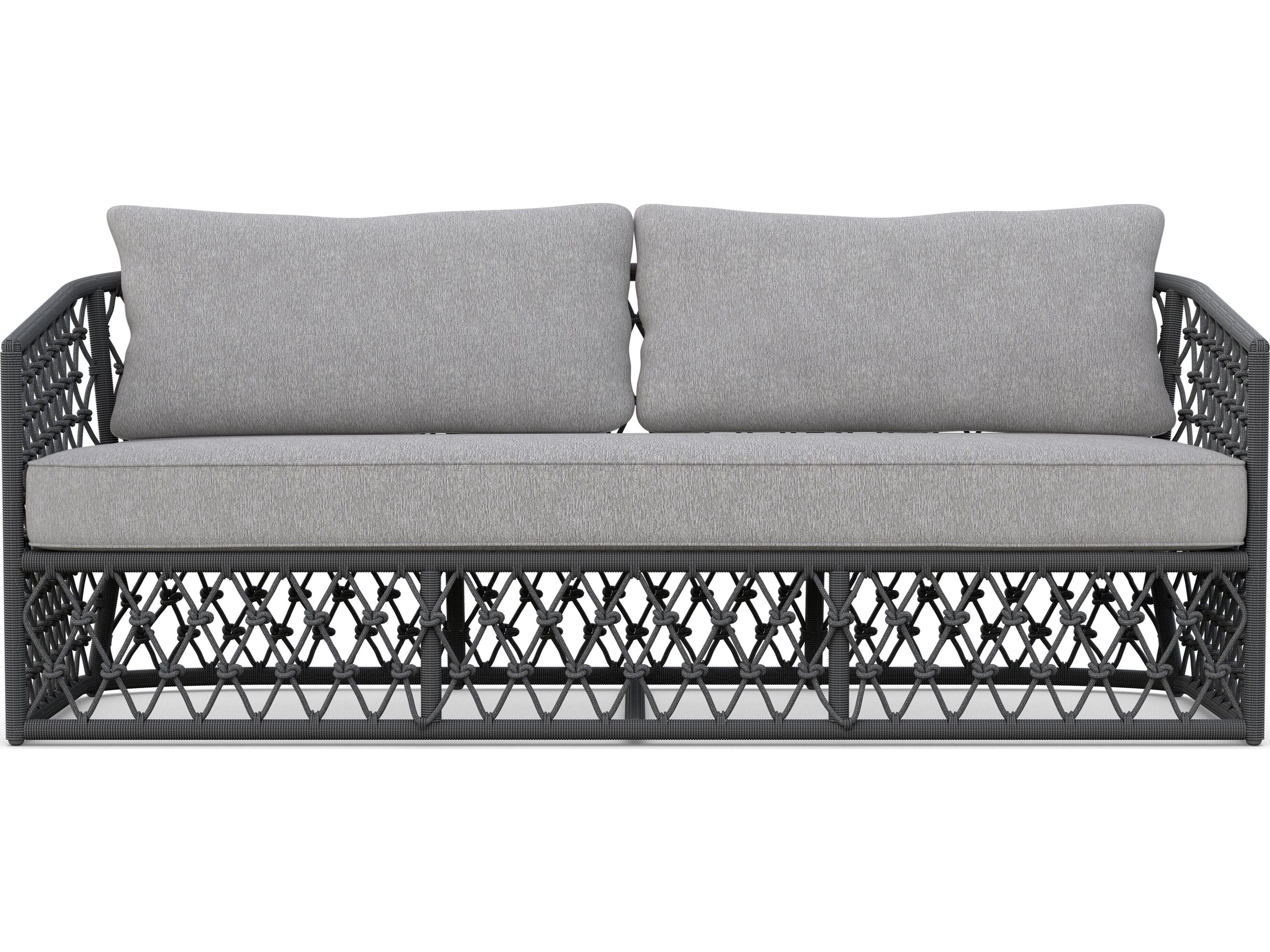 Azzurro Living Amelia Ash All-Weather Rope Patio Sofa with Fog Cushion