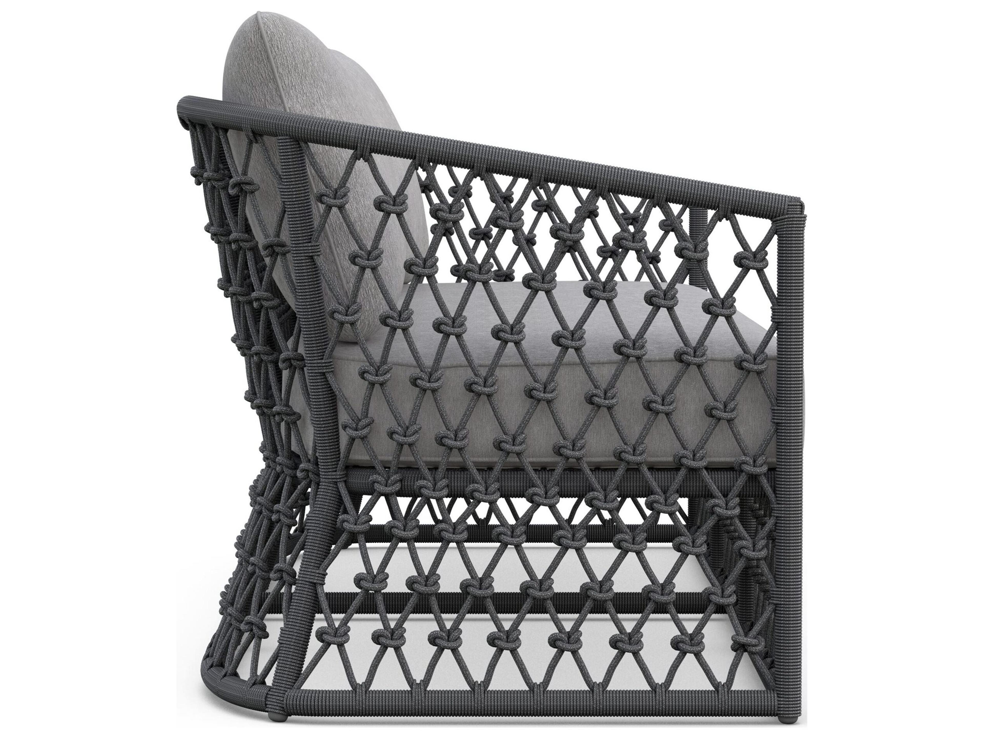 Azzurro Living Amelia Ash All-Weather Rope Patio Sofa with Fog Cushion