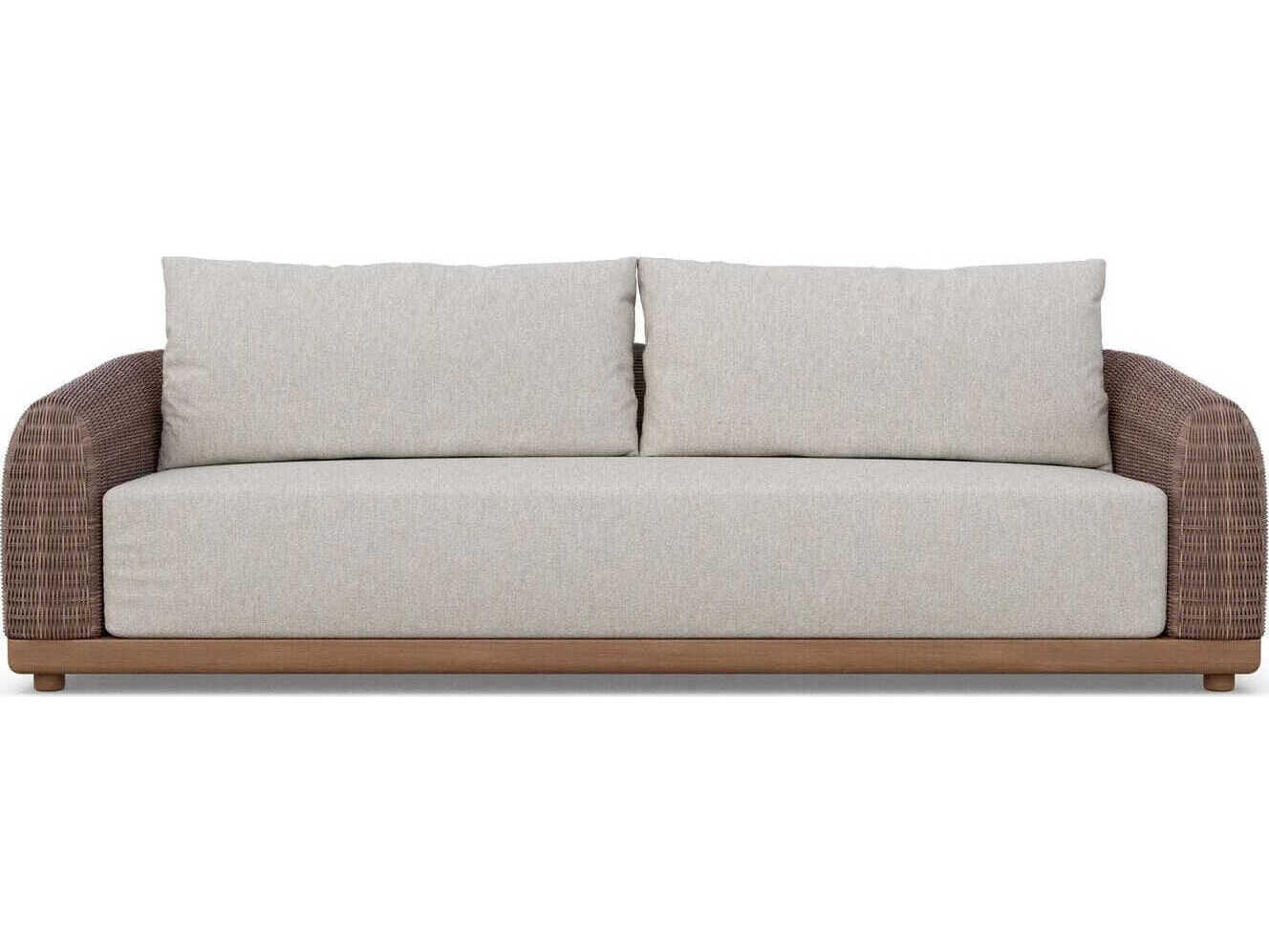 Azzurro Living Aspen Espresso Aluwood Wicker Cushion Sofa