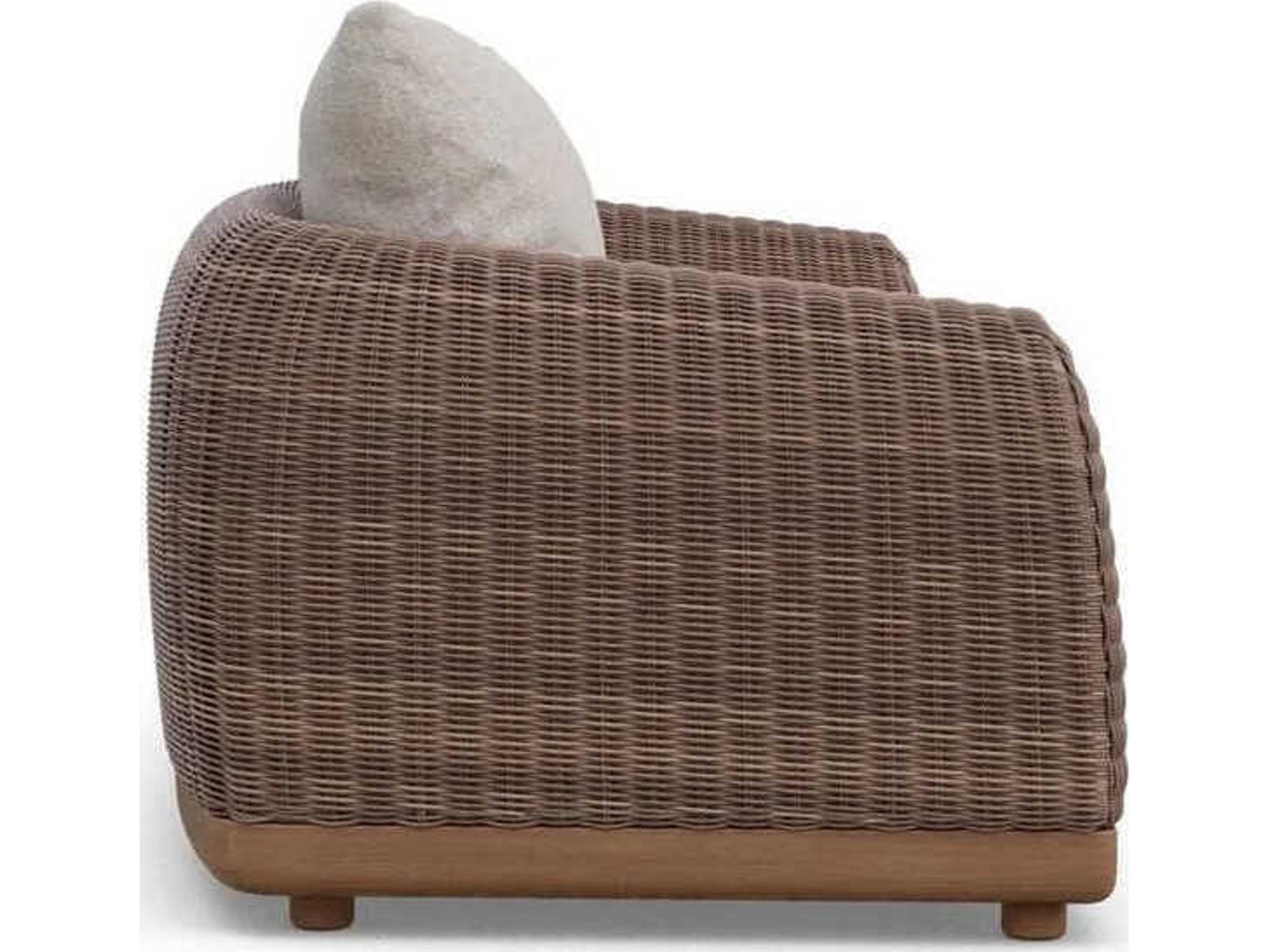 Azzurro Living Aspen Espresso Aluwood Wicker Cushion Sofa