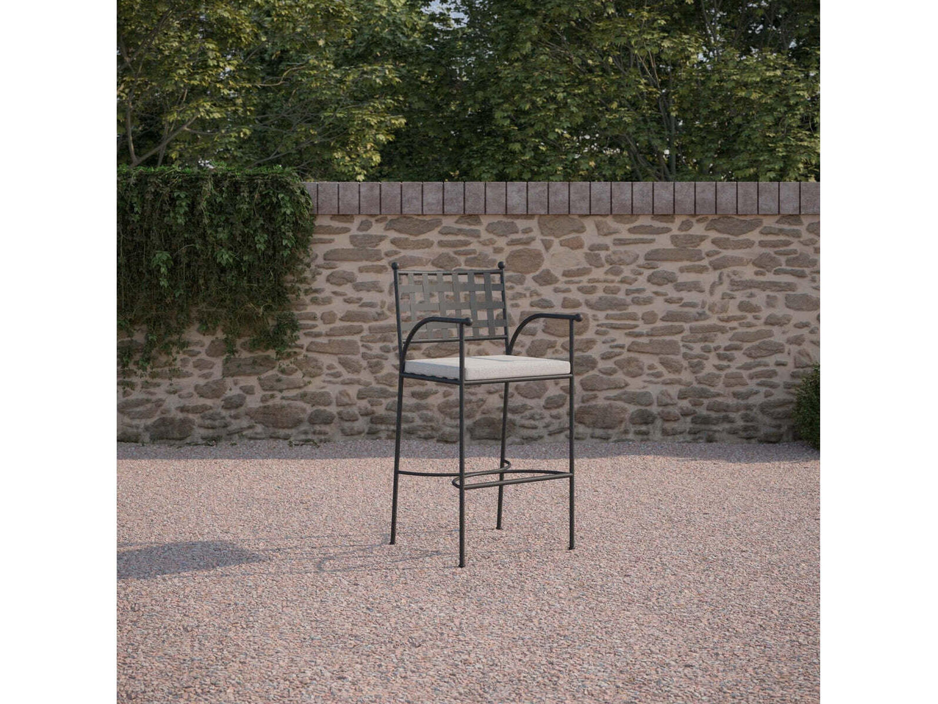 Azzurro Living Athens Wrought Iron Metal Bar Stool