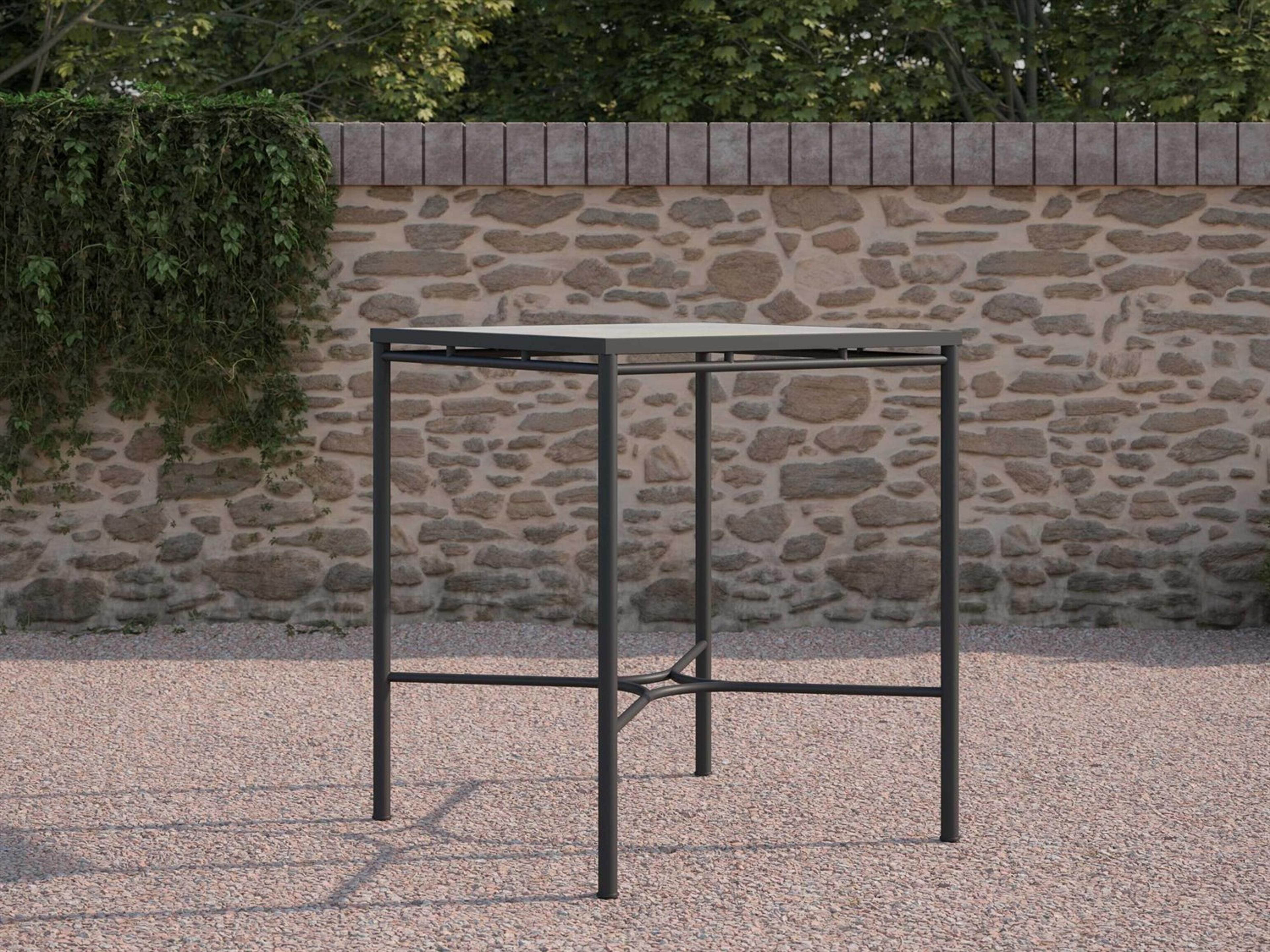 Azzurro Living Athens Noir Wrought Iron Square Bar Table