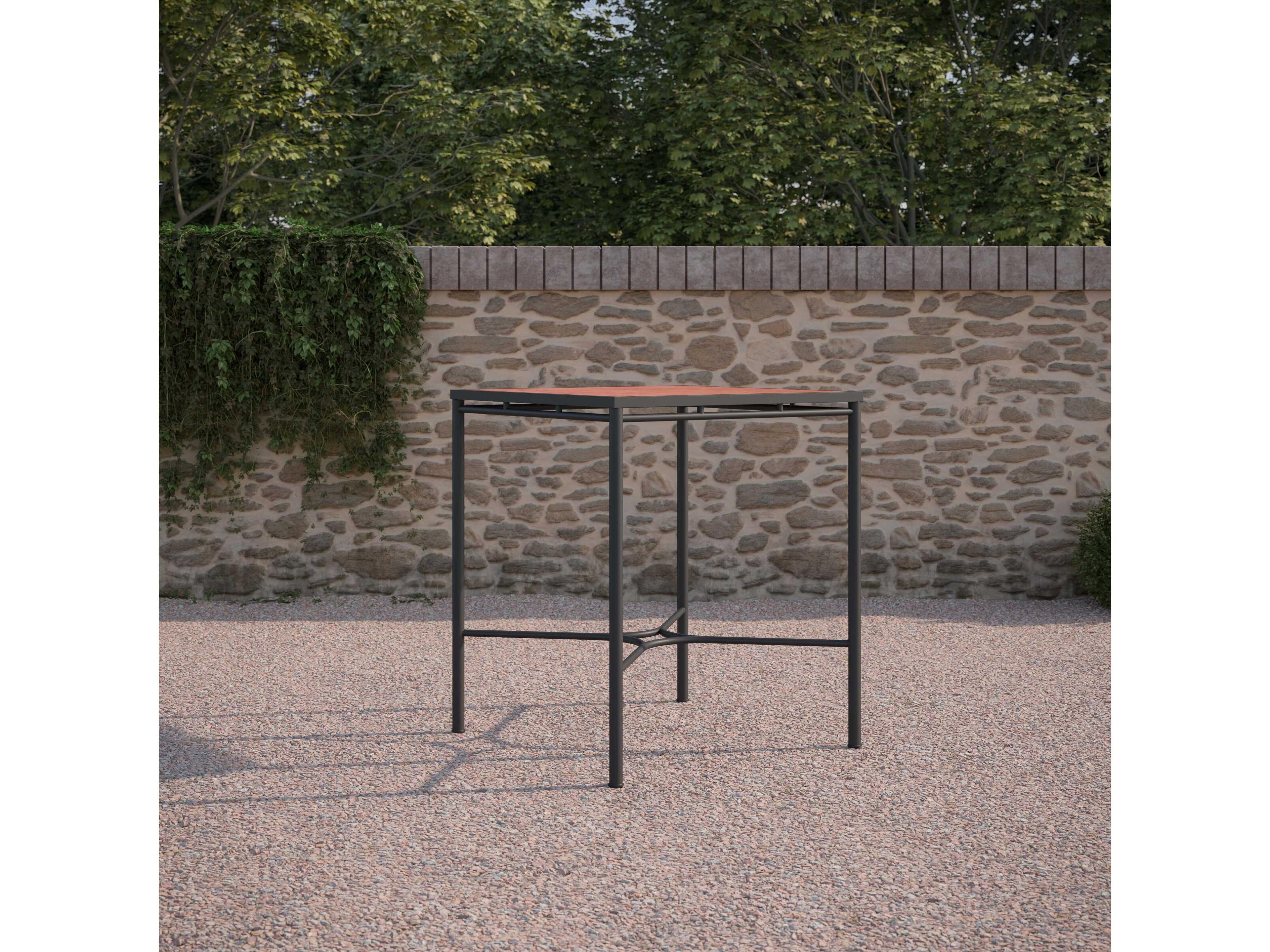 Azzurro Living Athens Noir Wrought Iron Square Bar Table