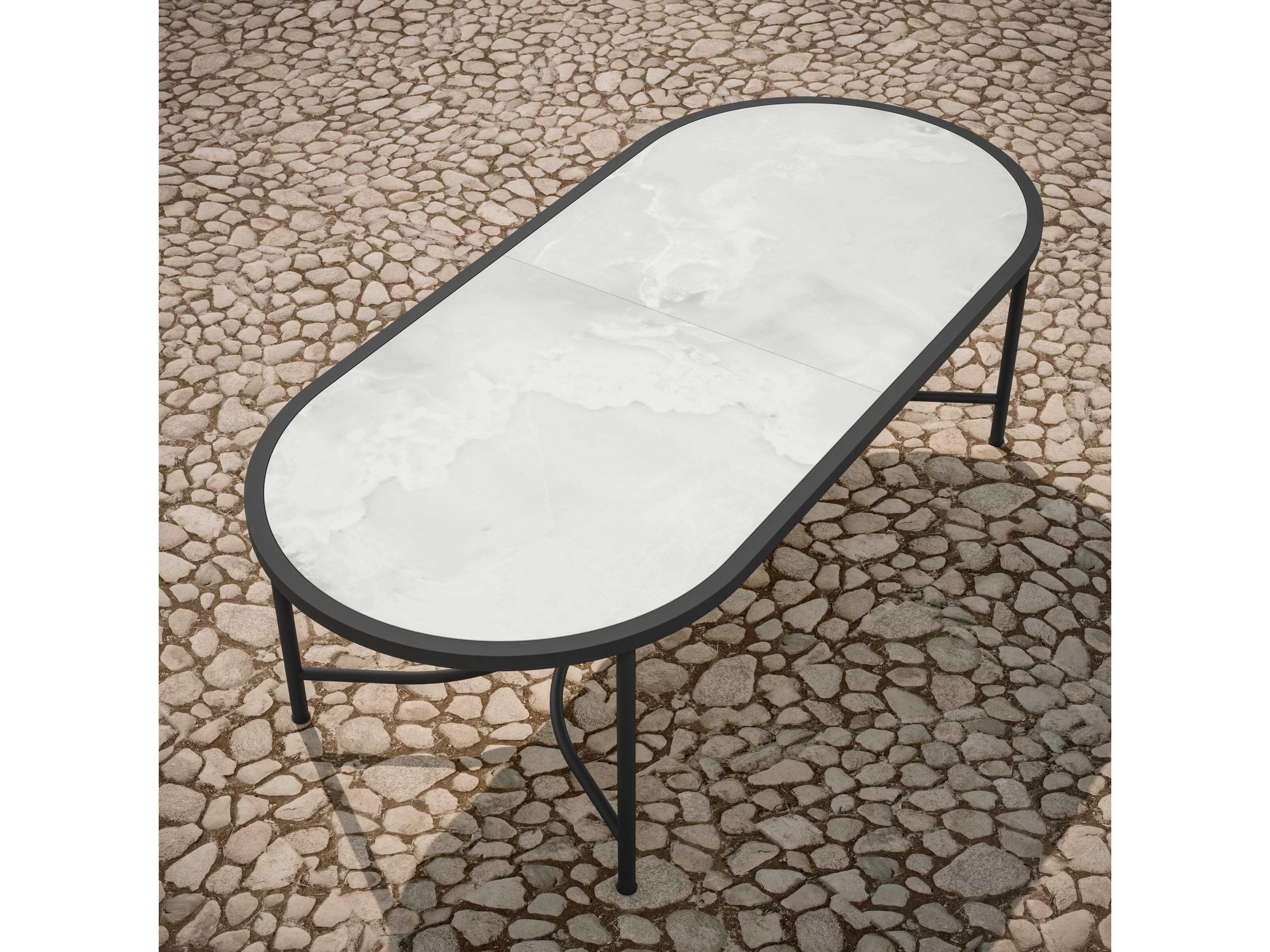 Azzurro Living Athens Noir Wrought Iron Oval Dining Table