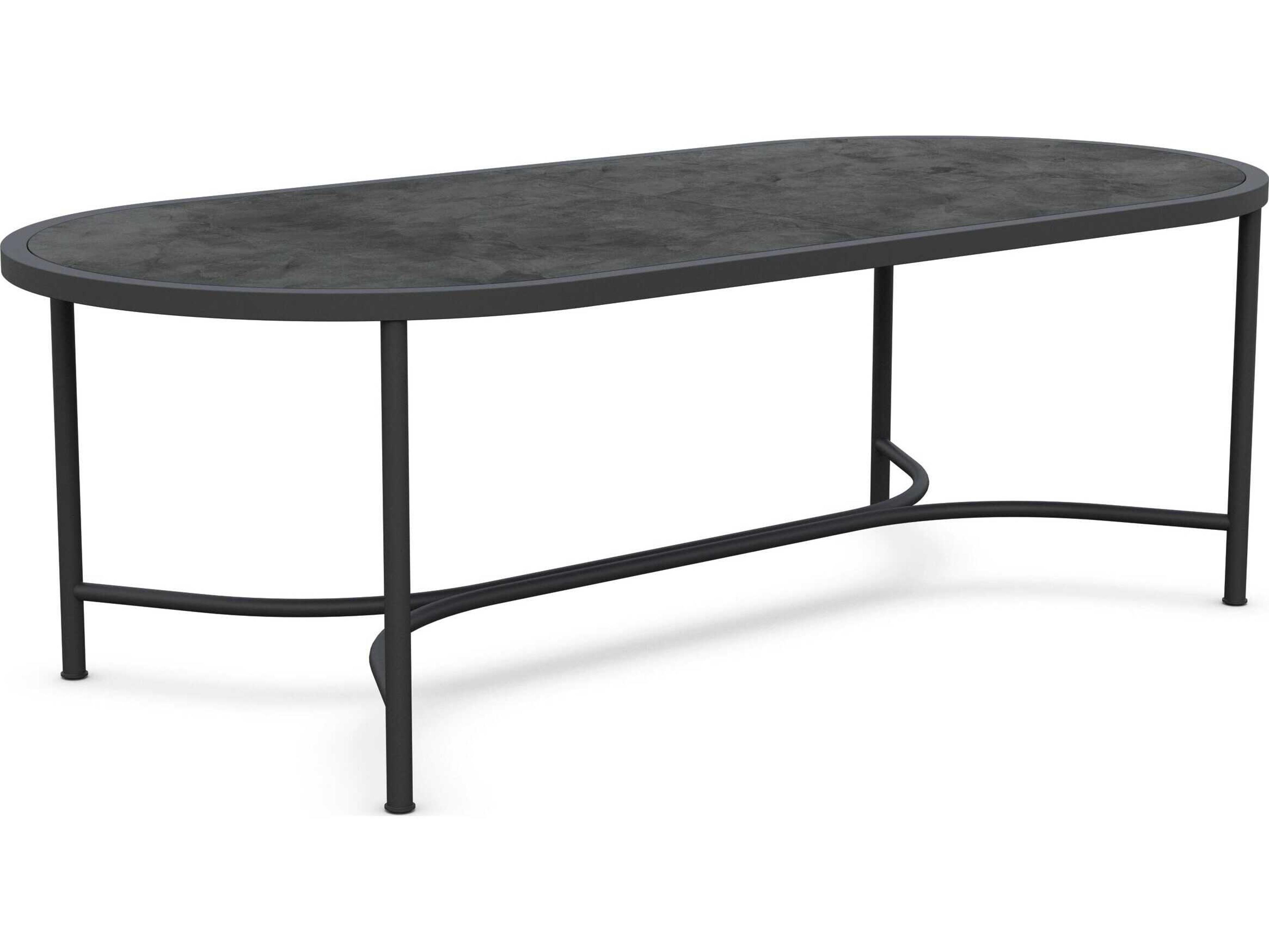 Azzurro Living Athens Noir Wrought Iron Oval Dining Table