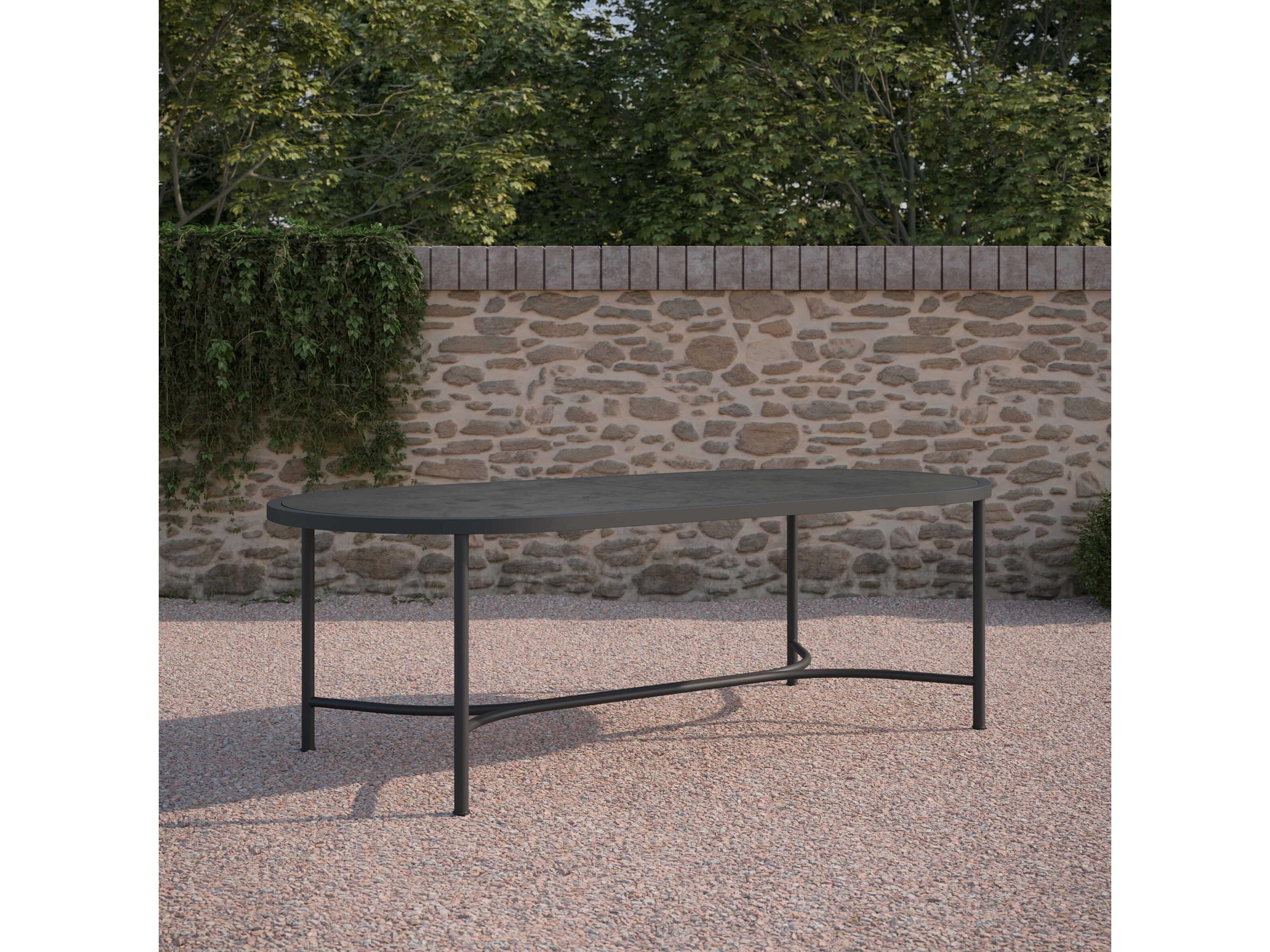 Azzurro Living Athens Noir Wrought Iron Oval Dining Table