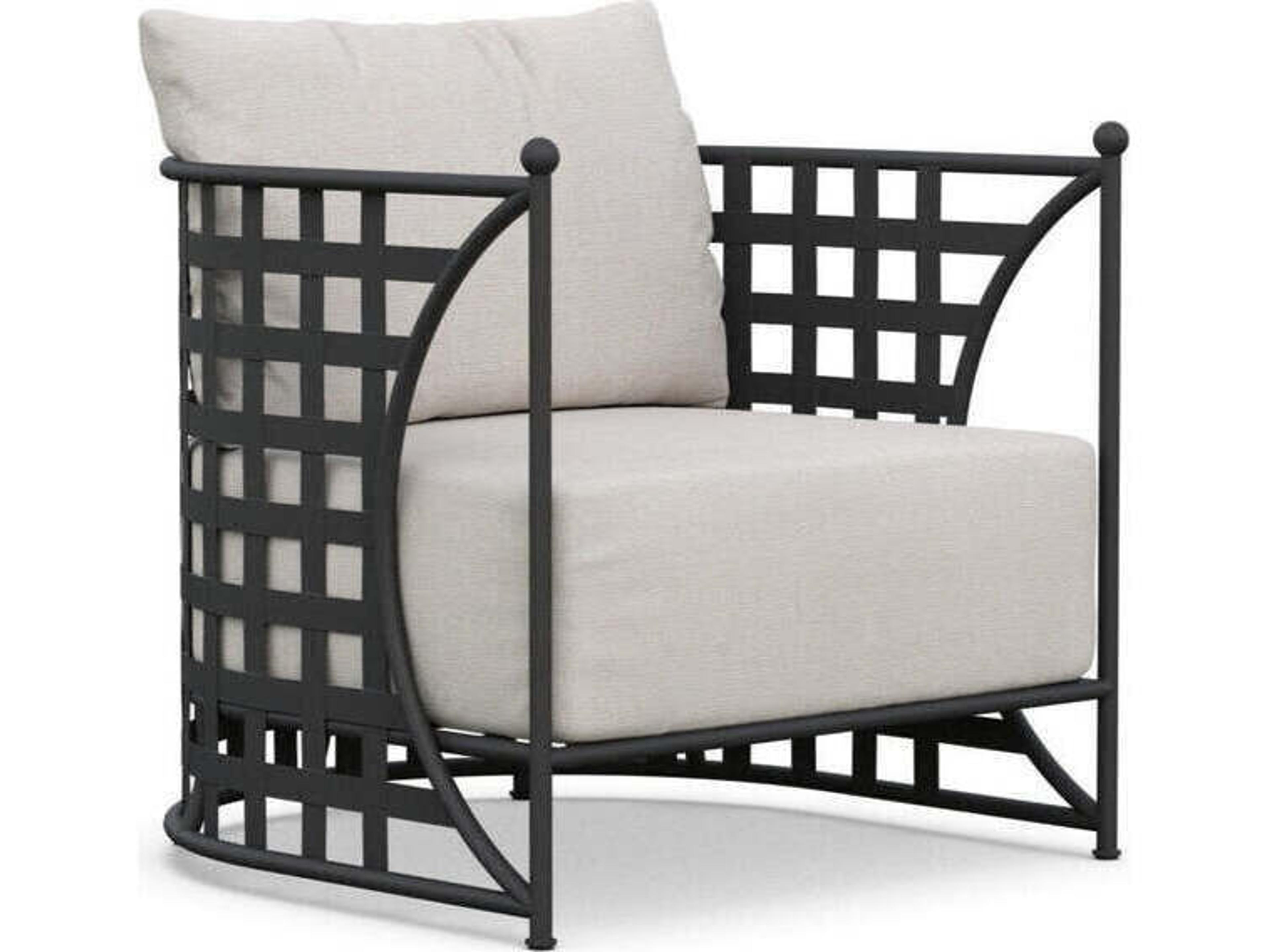Athens Wrought Iron Lounge Chair with Cushions
