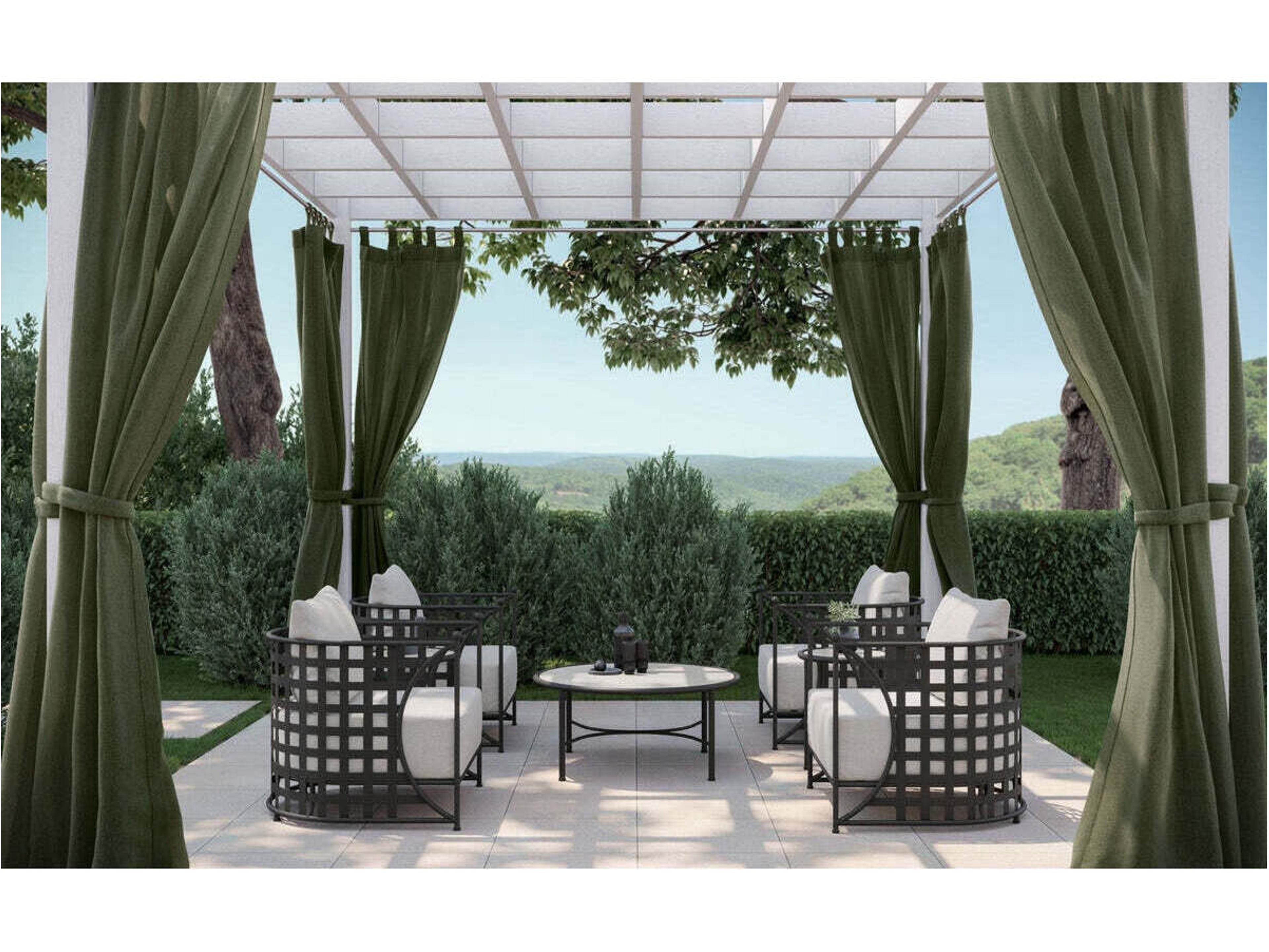 Azzurro Living Athens Wrought Iron Cushion Lounge Chair