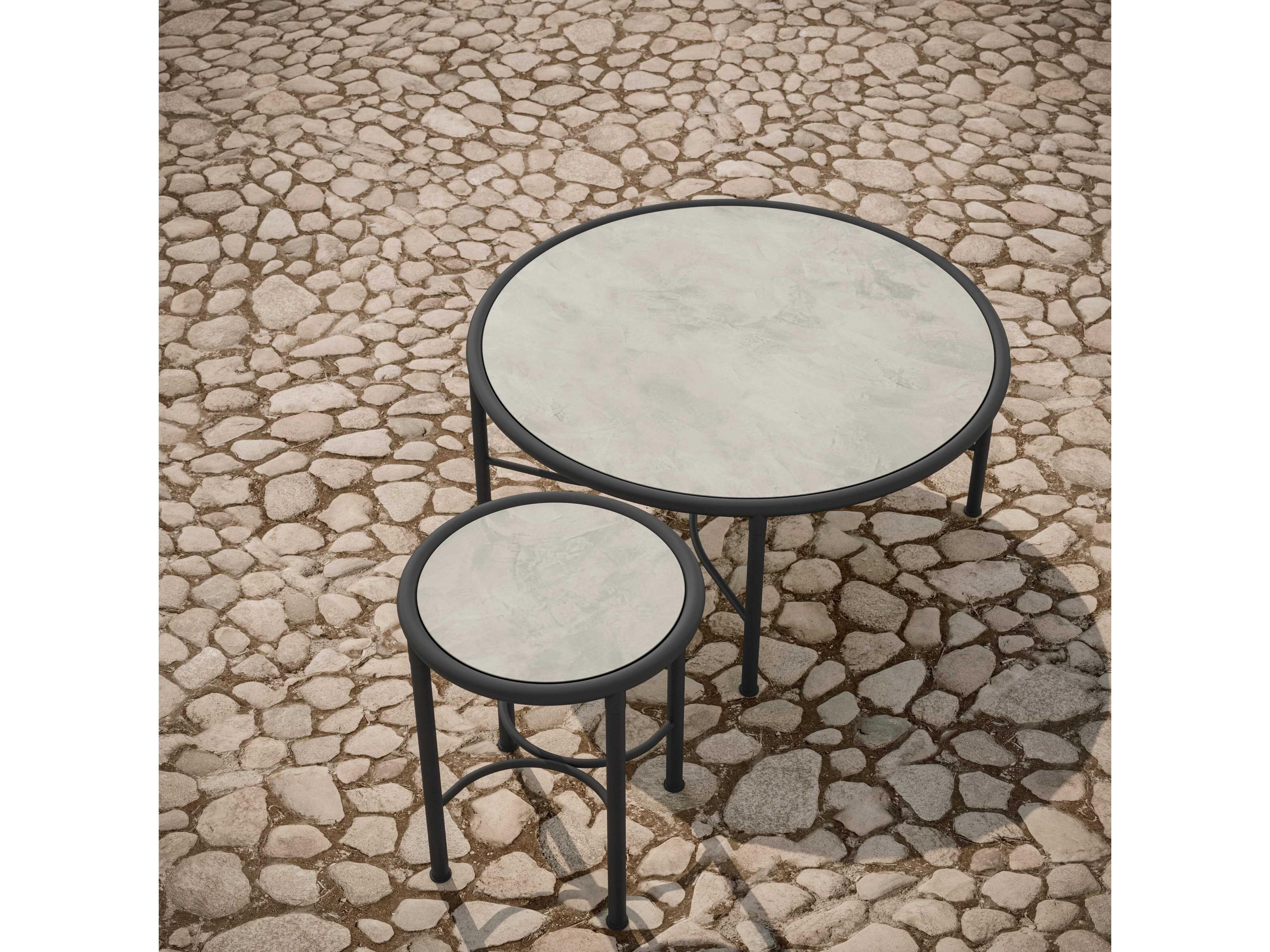 Azzurro Living Athens Noir Wrought Iron Round End Table