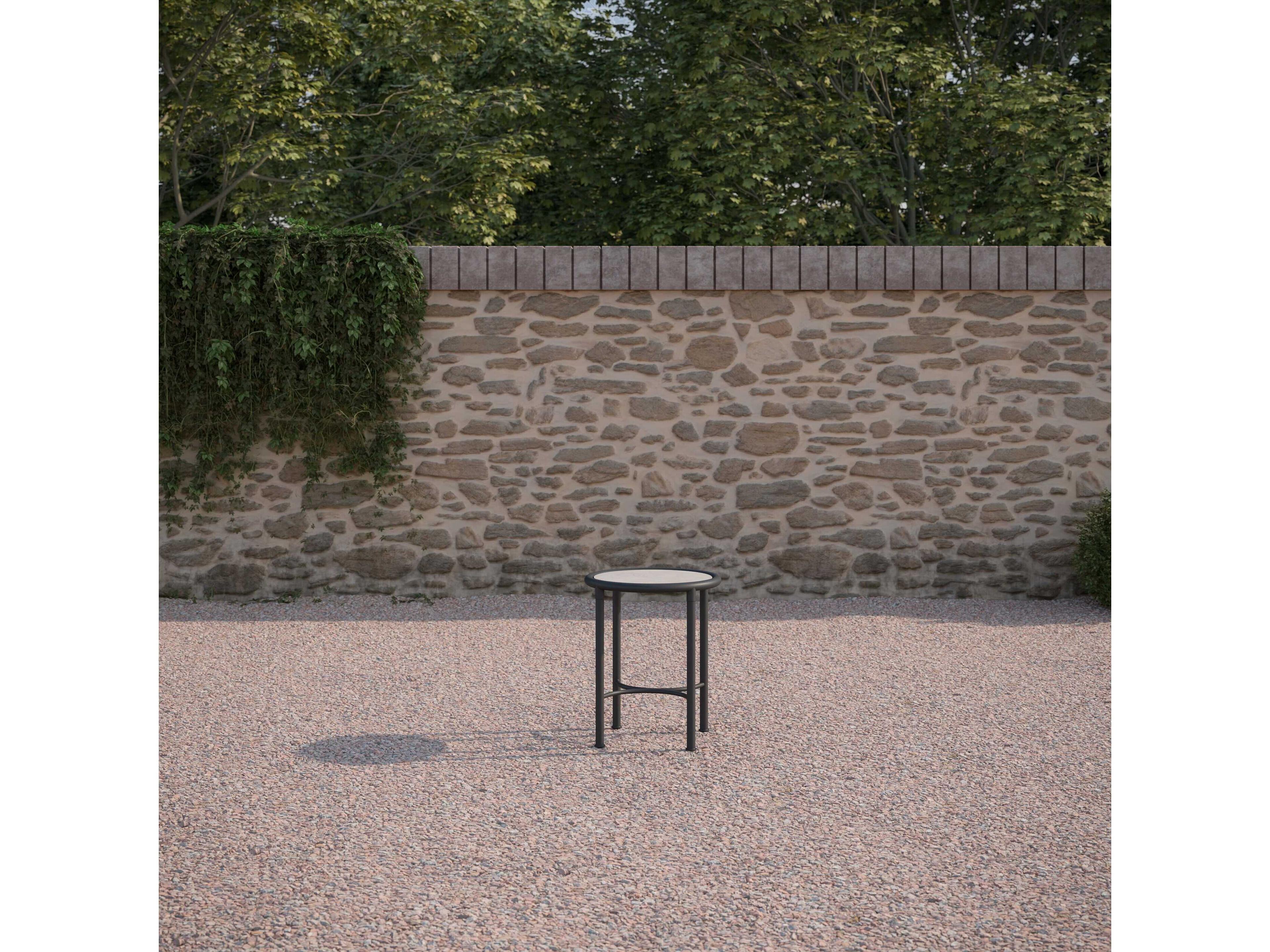 Azzurro Living Athens Noir Wrought Iron Round End Table