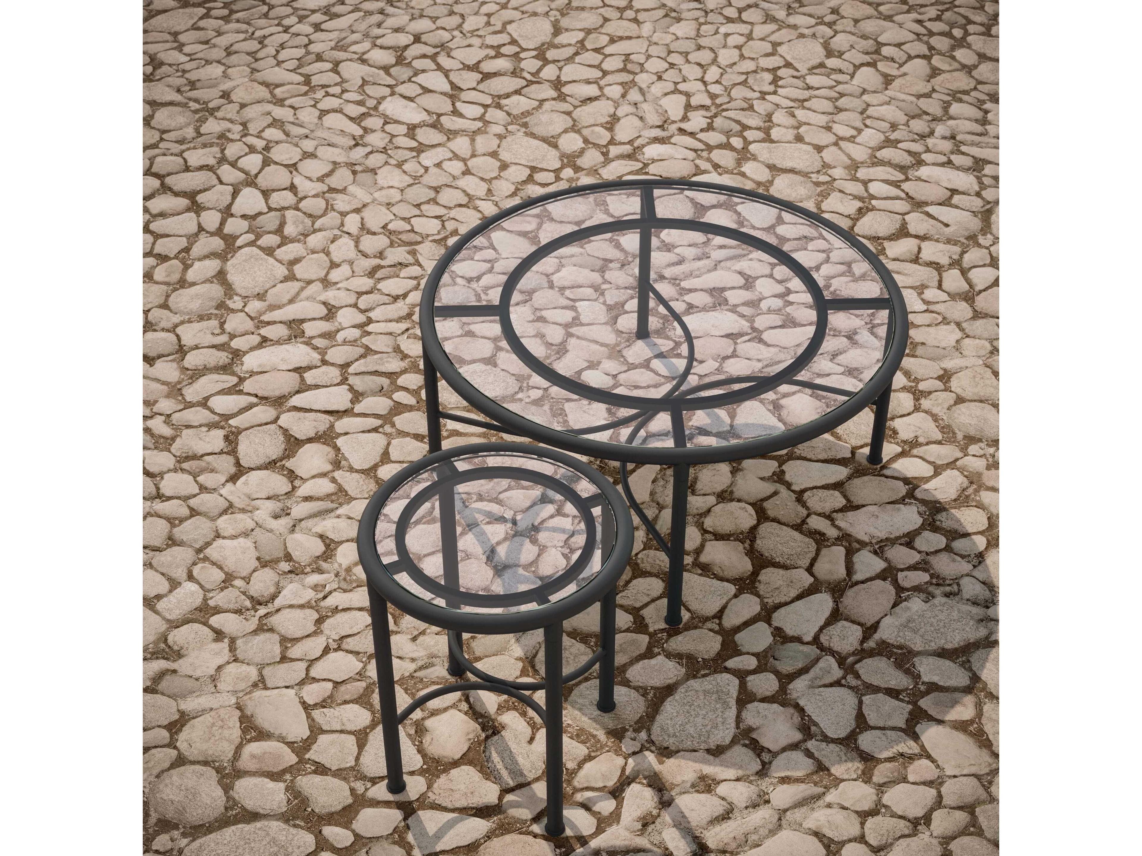 Azzurro Living Athens Noir Wrought Iron Round End Table