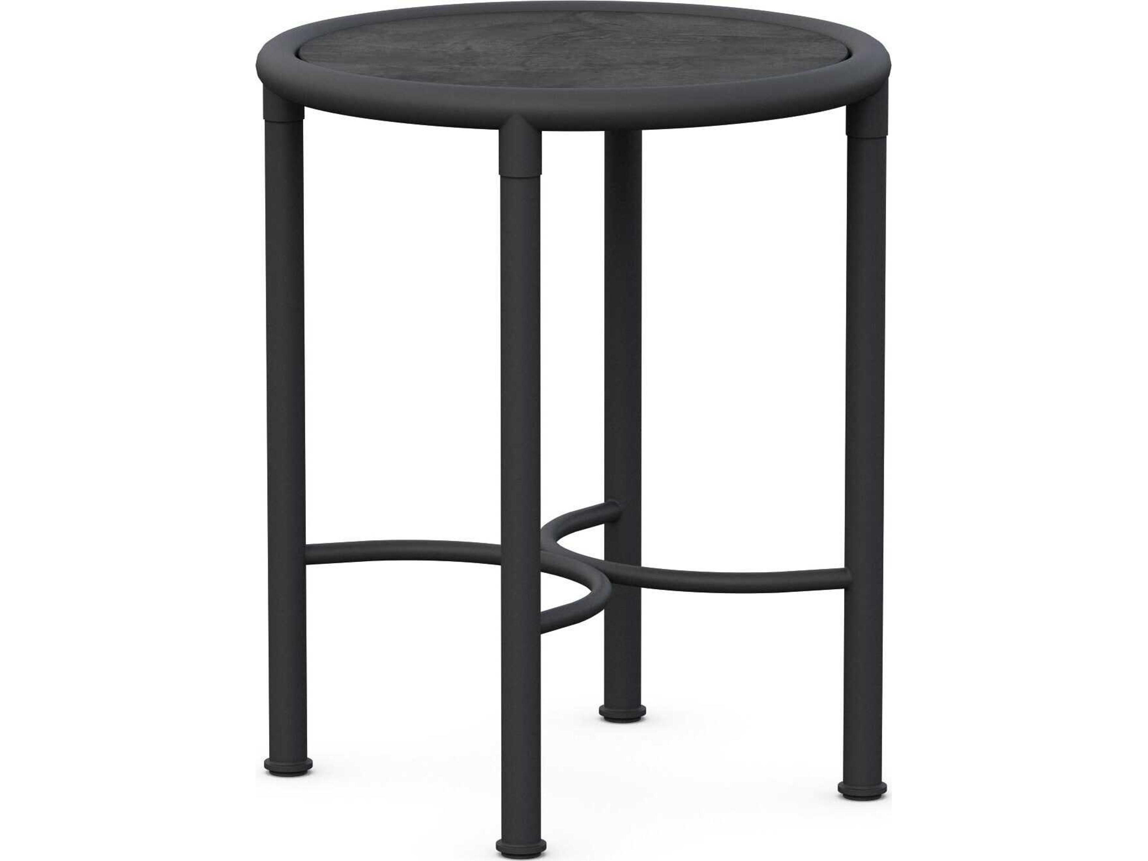 Athens Noir Wrought Iron Round End Table