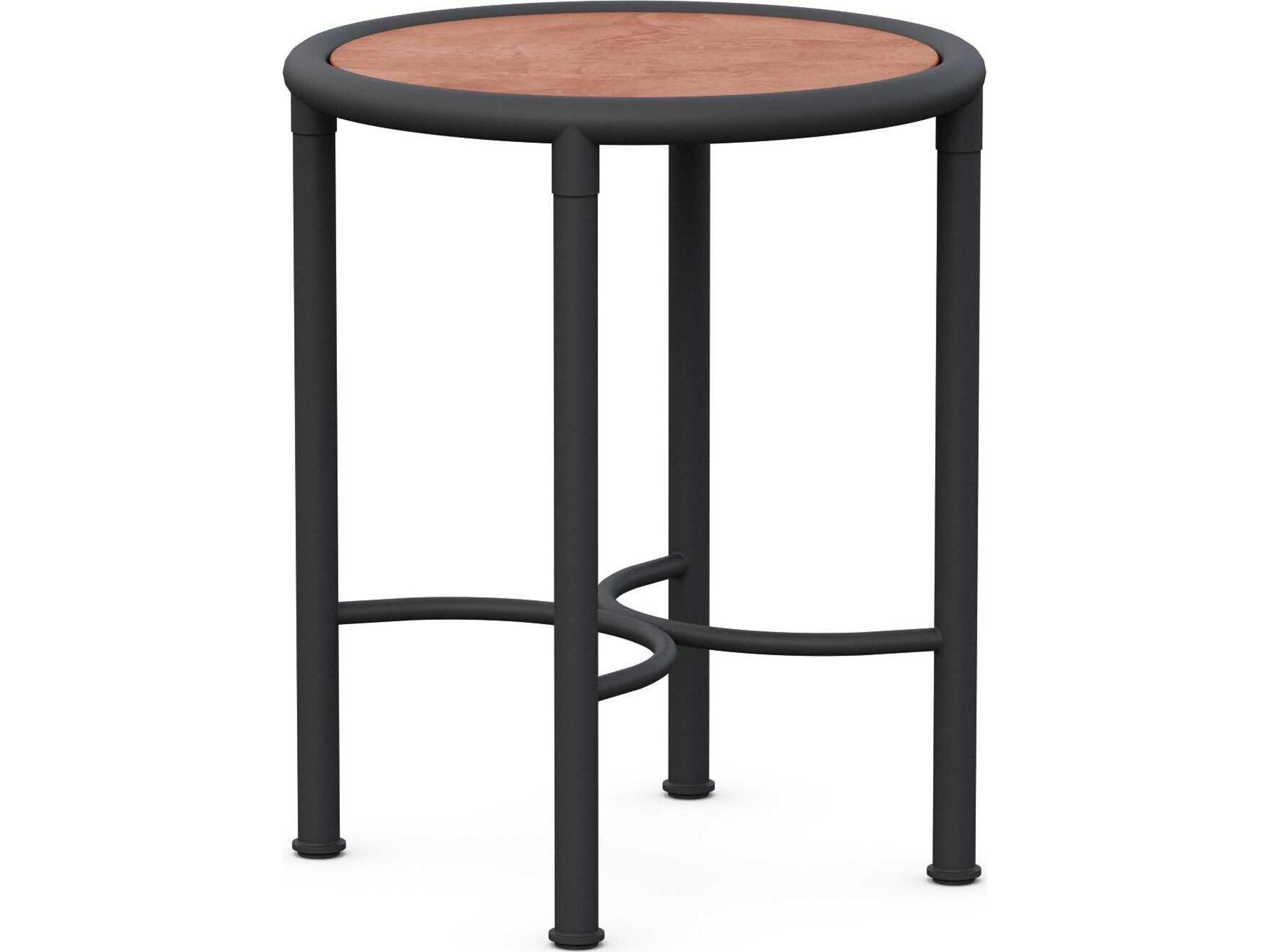 Athens Noir Wrought Iron Round End Table