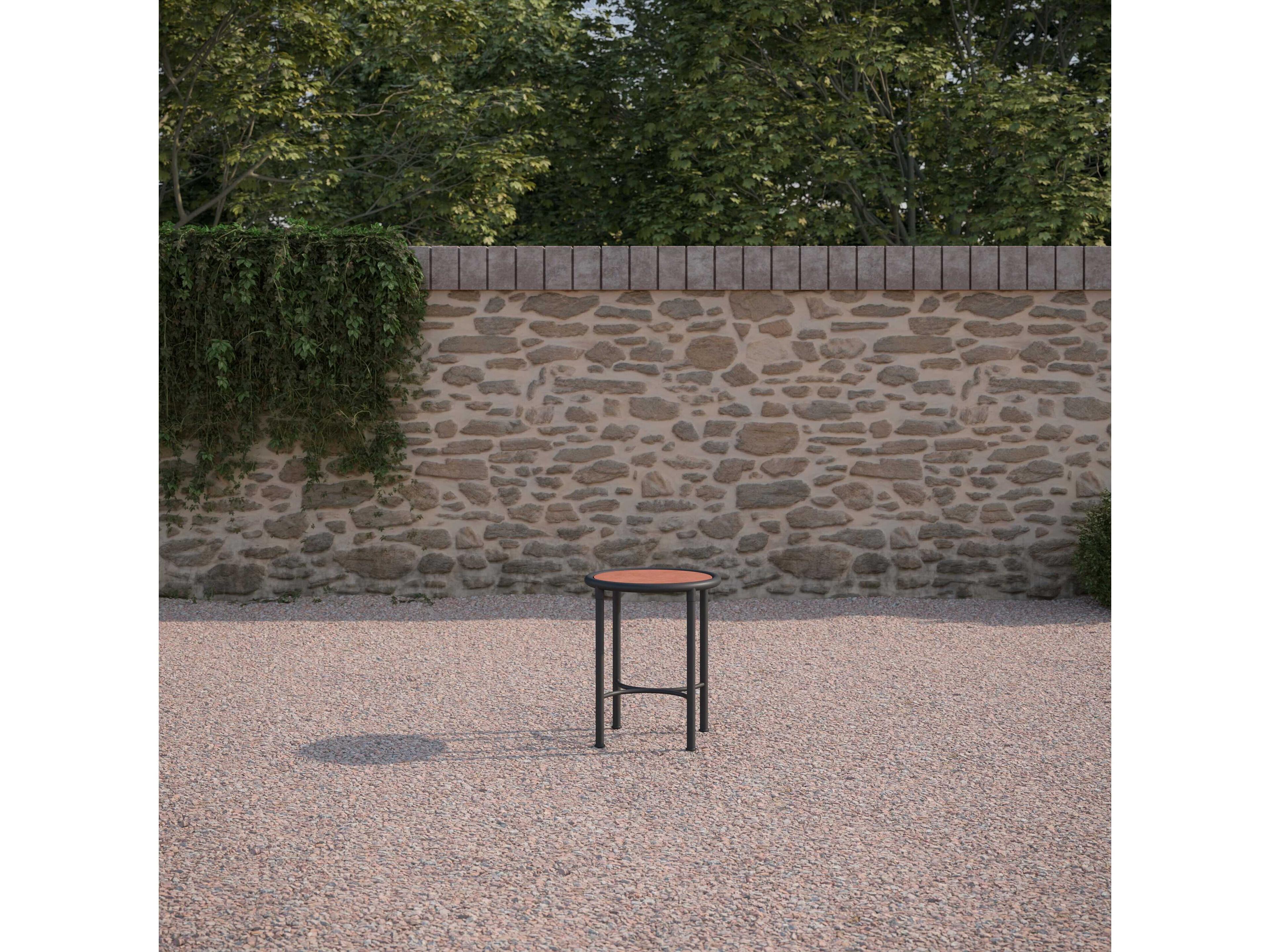 Azzurro Living Athens Noir Wrought Iron Round End Table