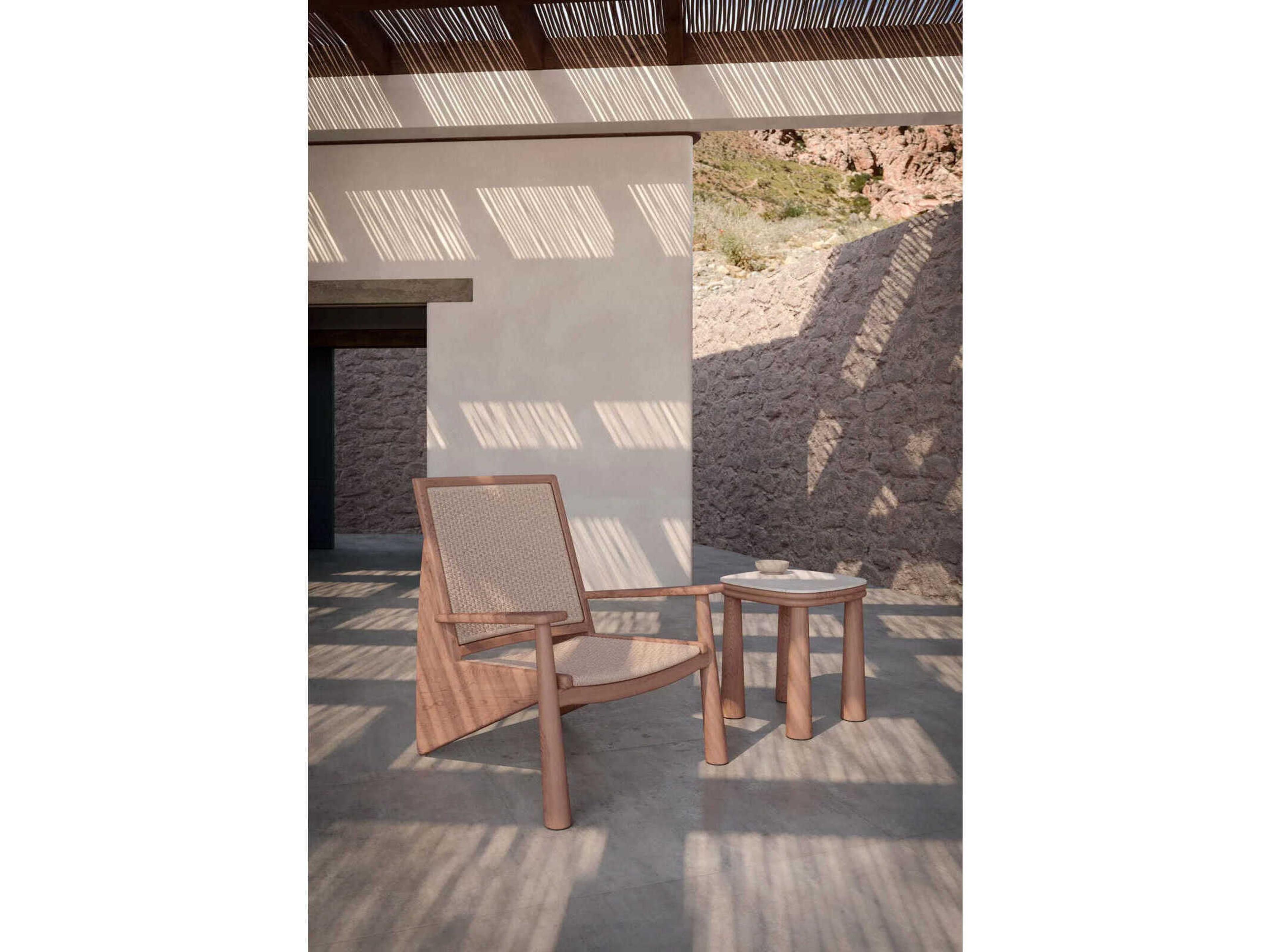 Azzurro Living Biscayne Natural Teak Square End Table