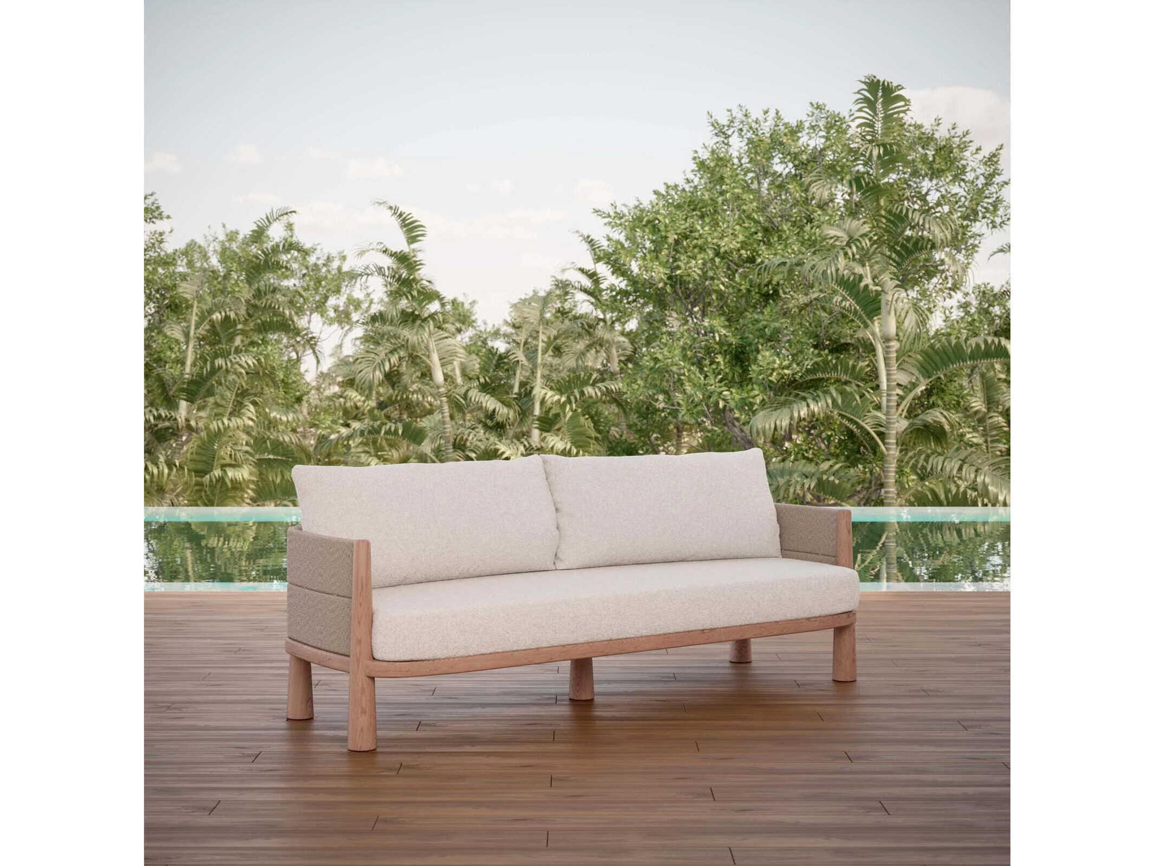 Azzurro Living Biscayne Natural Teak Cushion Sofa