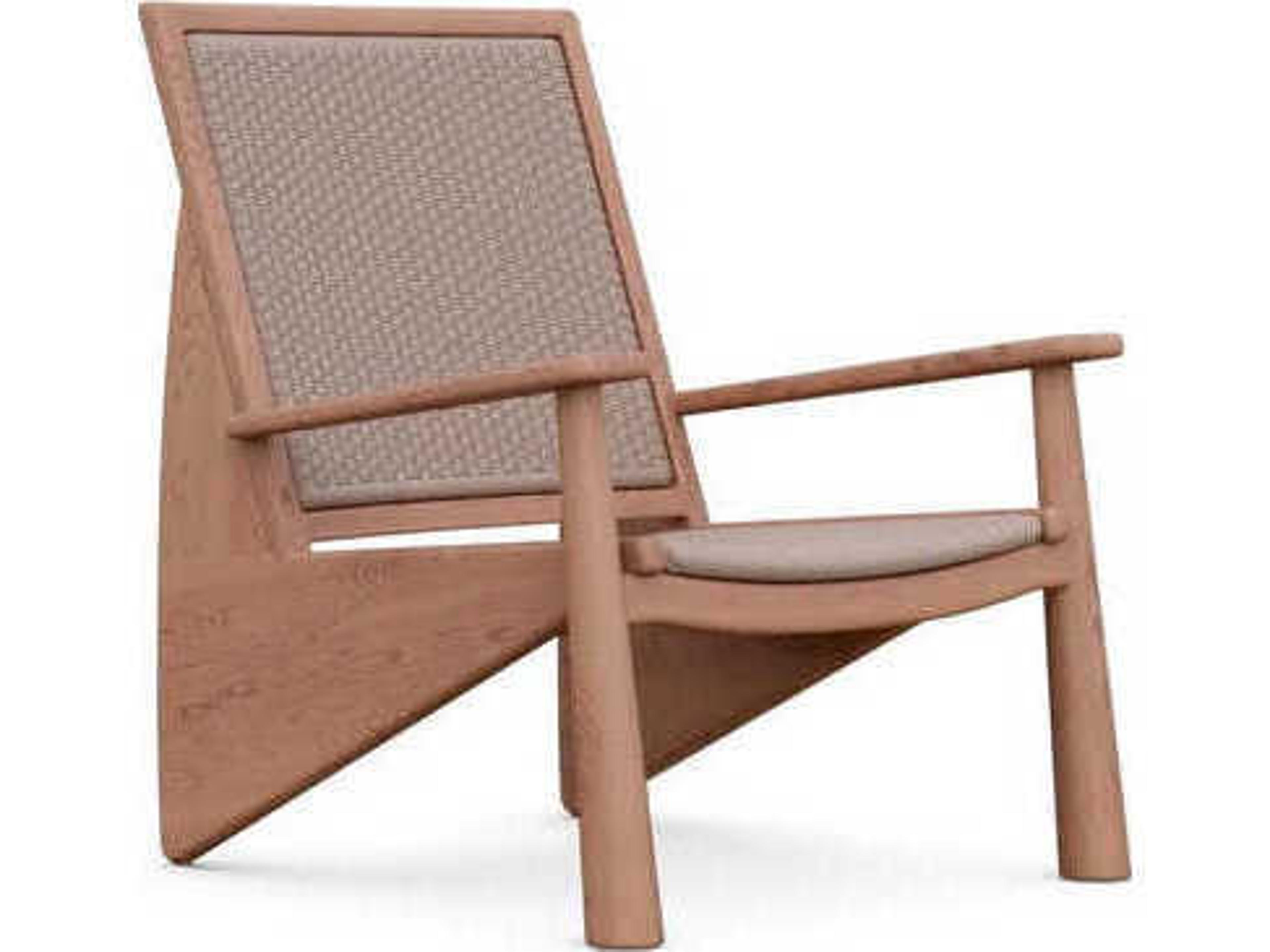 Biscayne High Back Club Chair Woven Teak Lounge