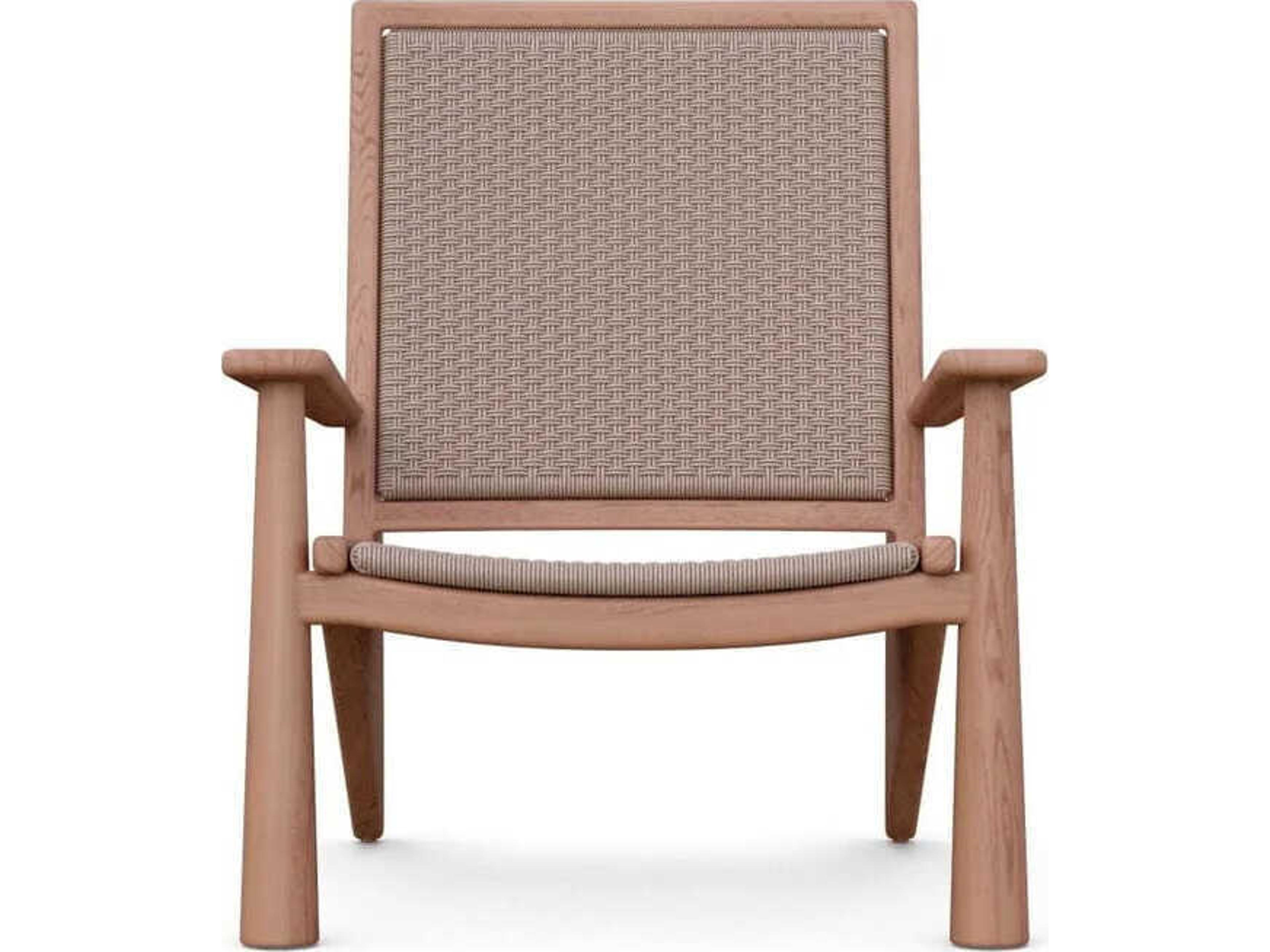 Azzurro Living Biscayne Natural Teak Wicker Rope Lounge Chair