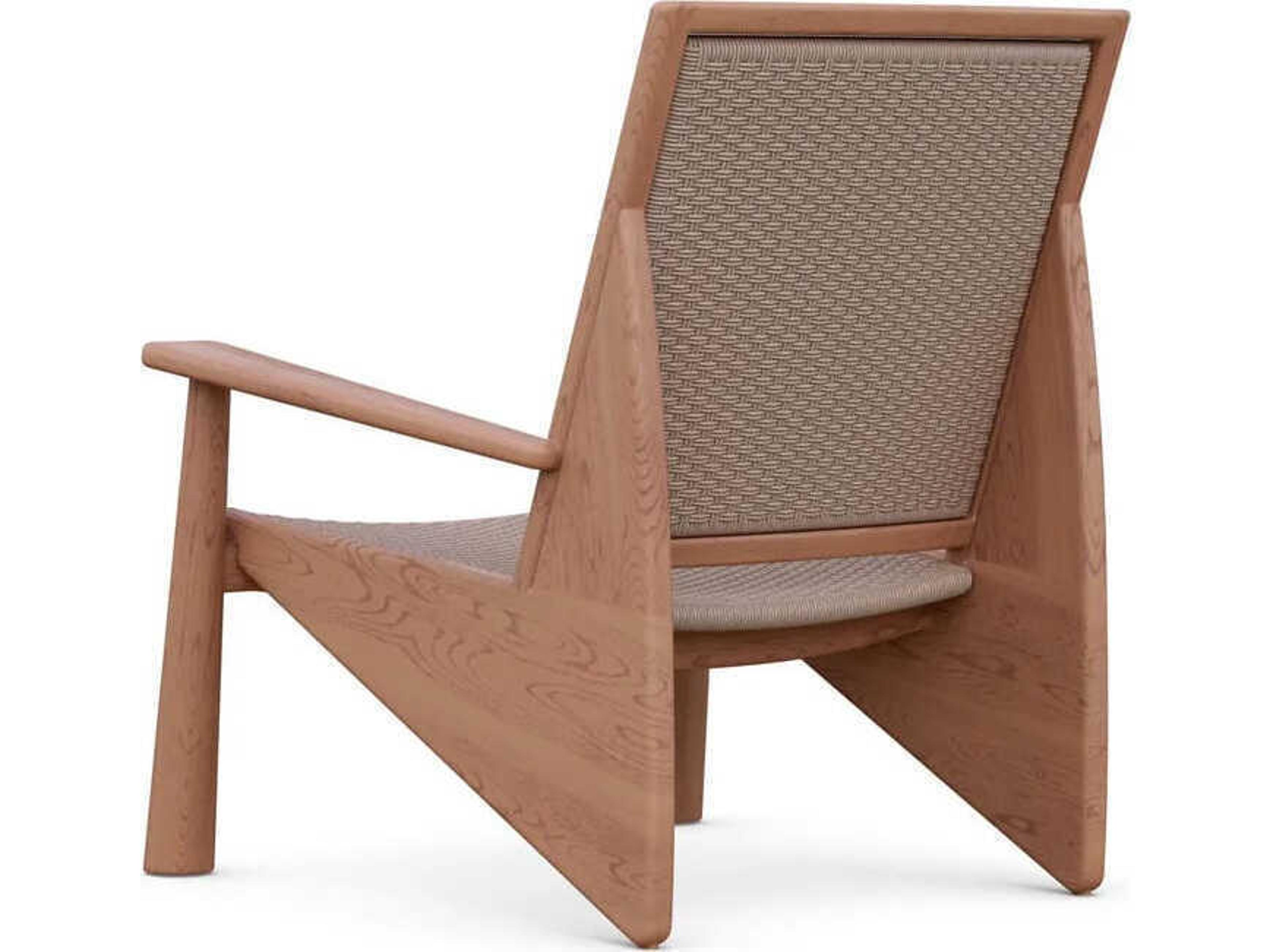 Azzurro Living Biscayne Natural Teak Wicker Rope Lounge Chair