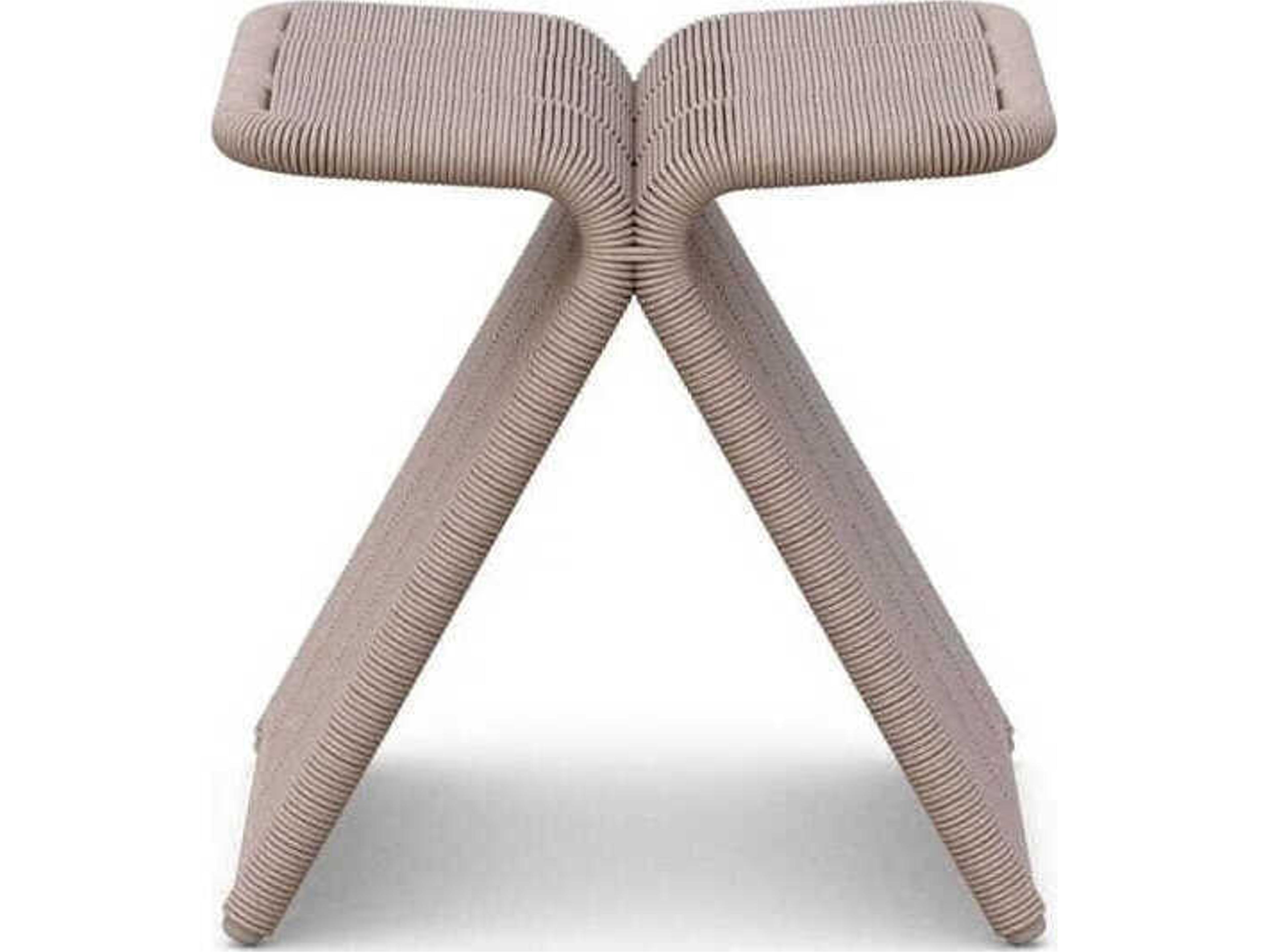 Azzurro Living Biscayne Cane Brown Aluminum Wicker Bar Stool