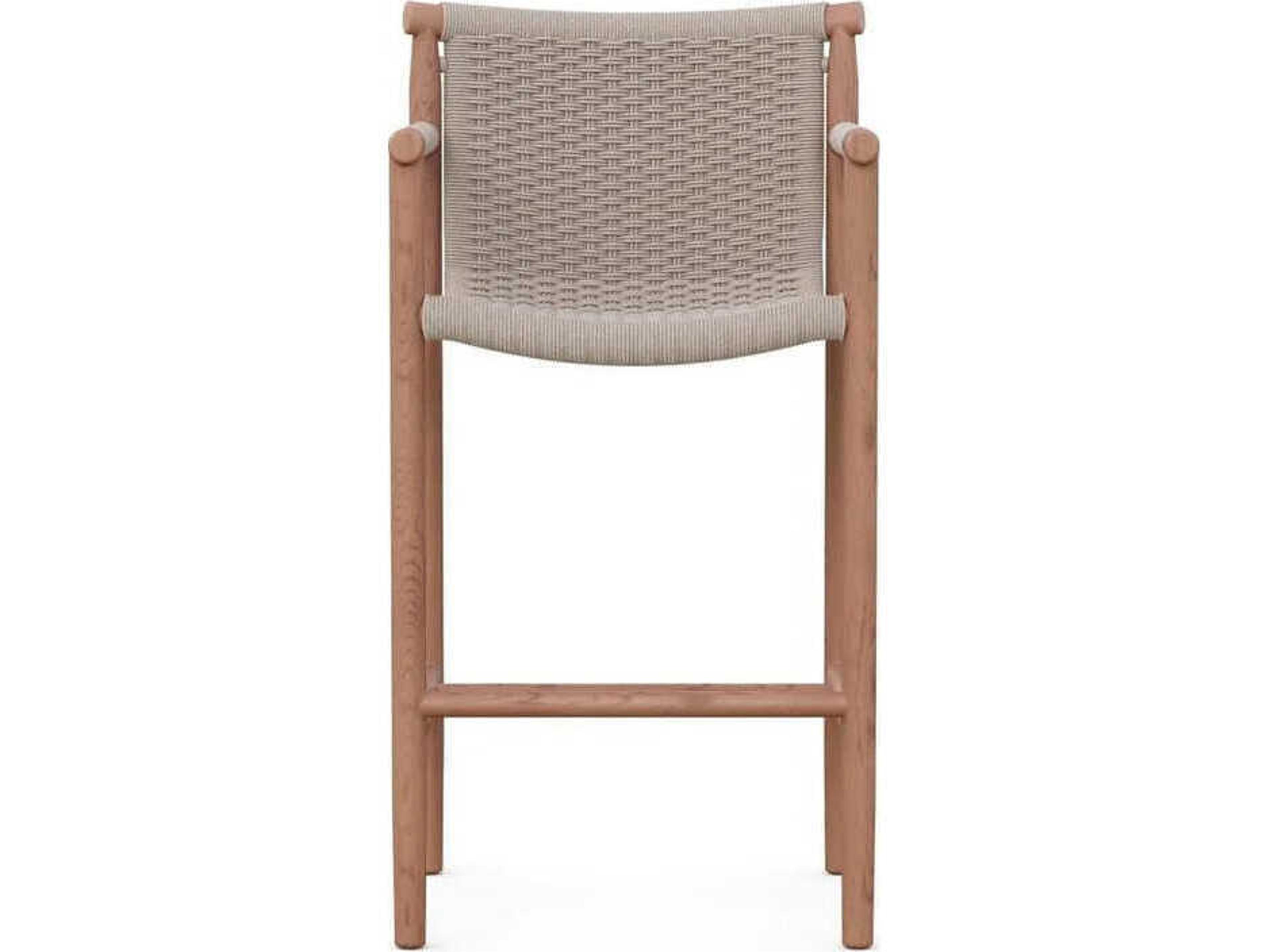 Azzurro Living Boca Natural Teak Rope Bar Stool