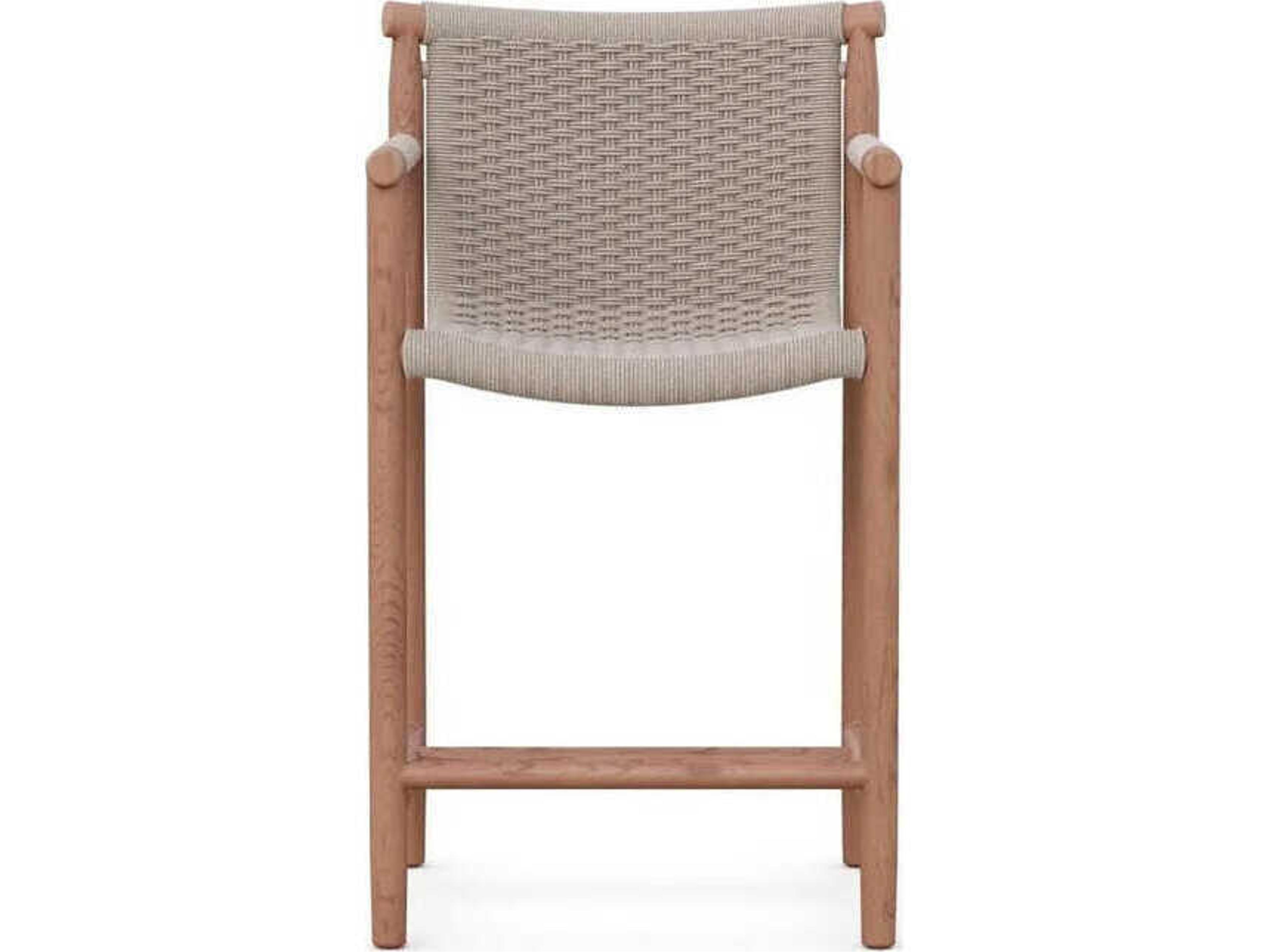 Azzurro Living Boca Natural Teak Rope Counter Stool