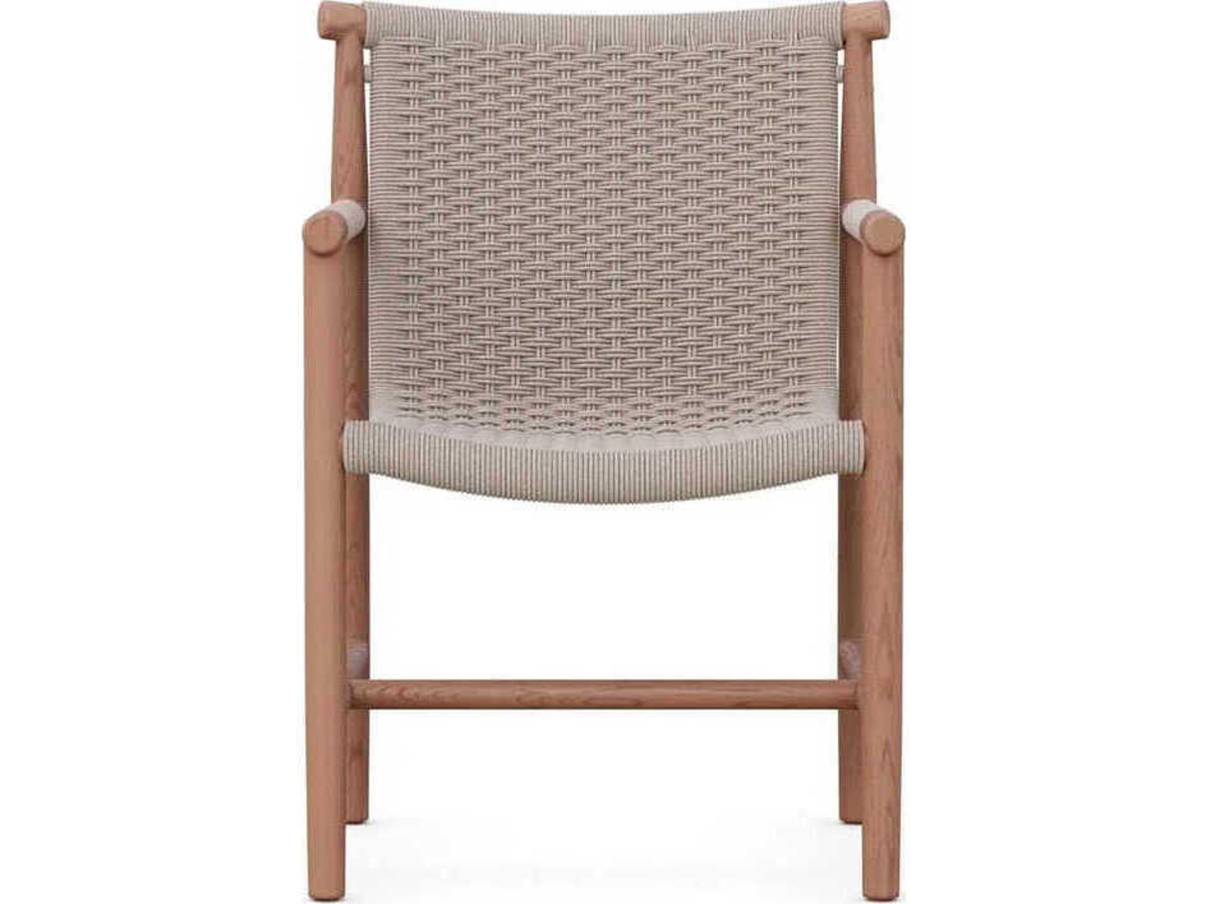 Azzurro Living Boca Natural Teak Rope Dining Chair Set of 2