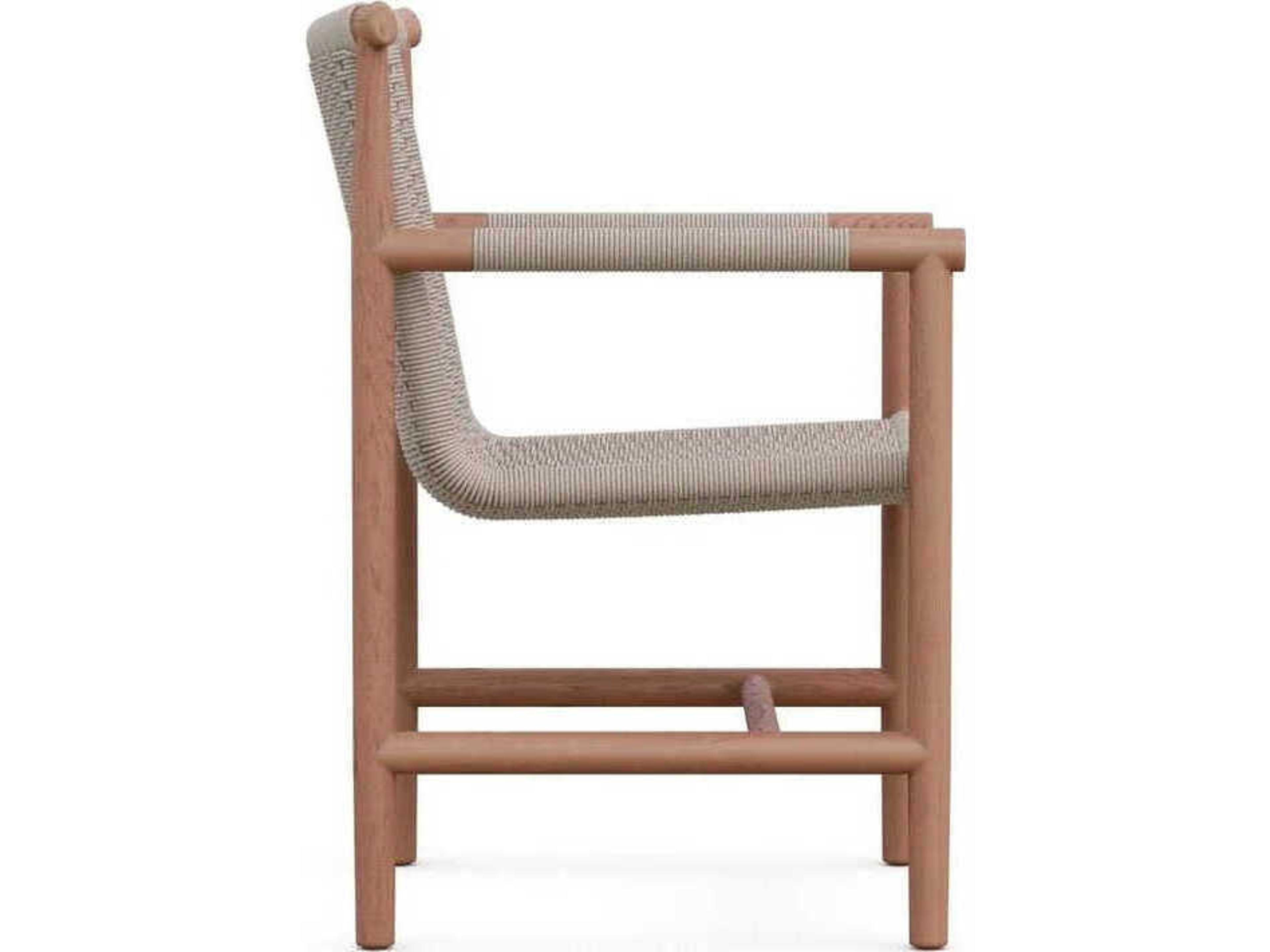 Azzurro Living Boca Natural Teak Rope Dining Chair Set of 2