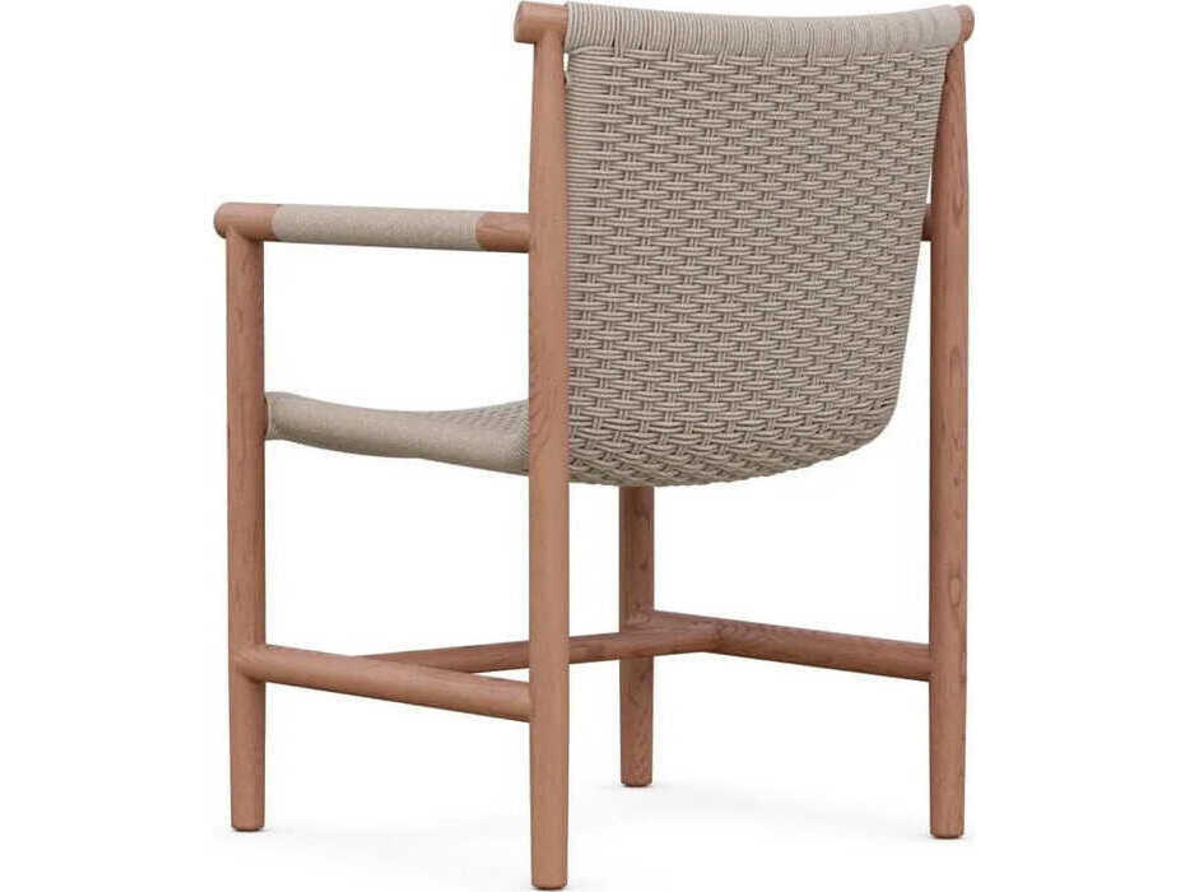 Azzurro Living Boca Natural Teak Rope Dining Chair Set of 2