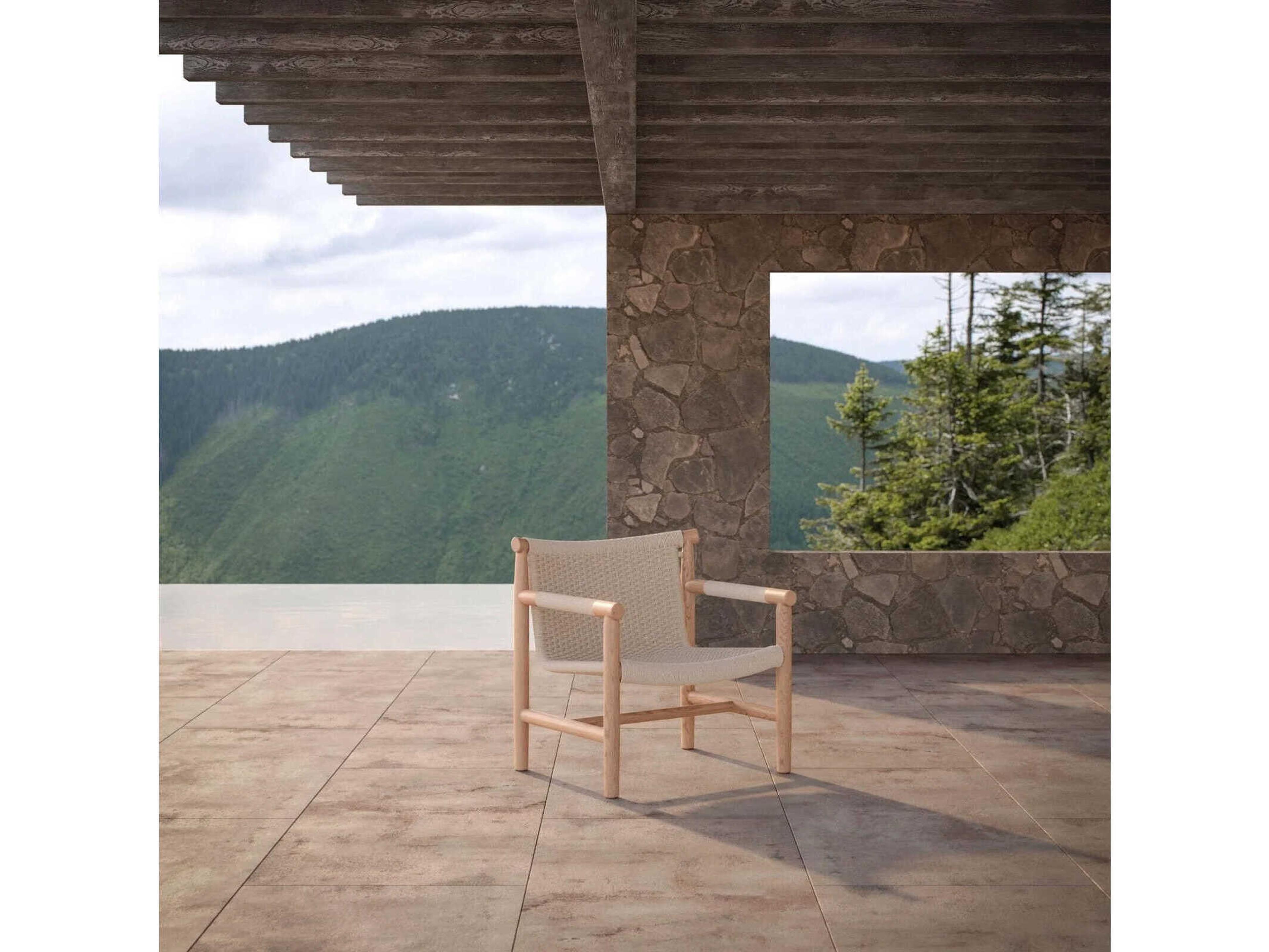 Azzurro Living Boca Natural Teak Rope Lounge Chair