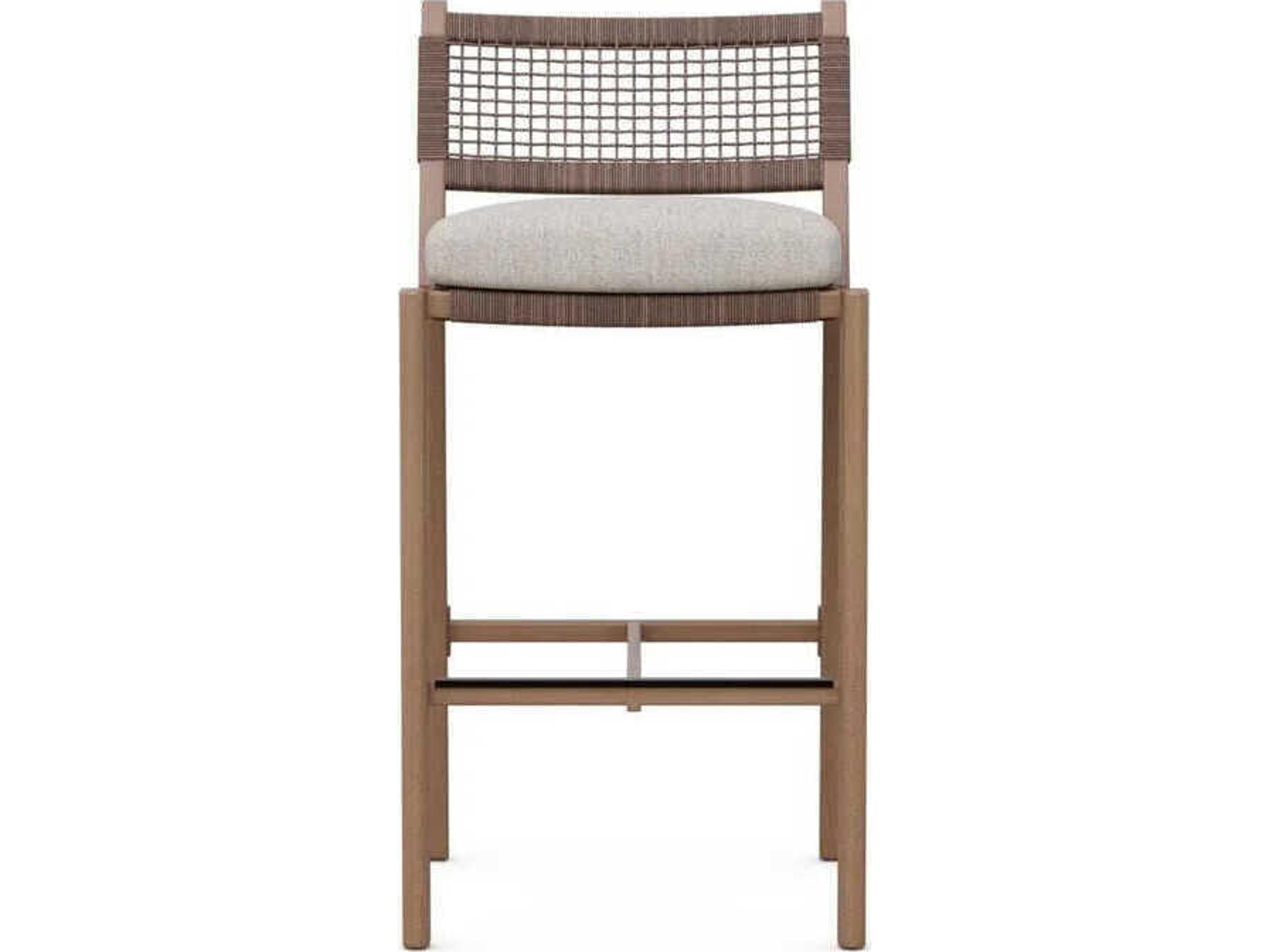 Azzurro Living Bozeman Barkaluwood Wood Cushion Bar Stool Set of 2