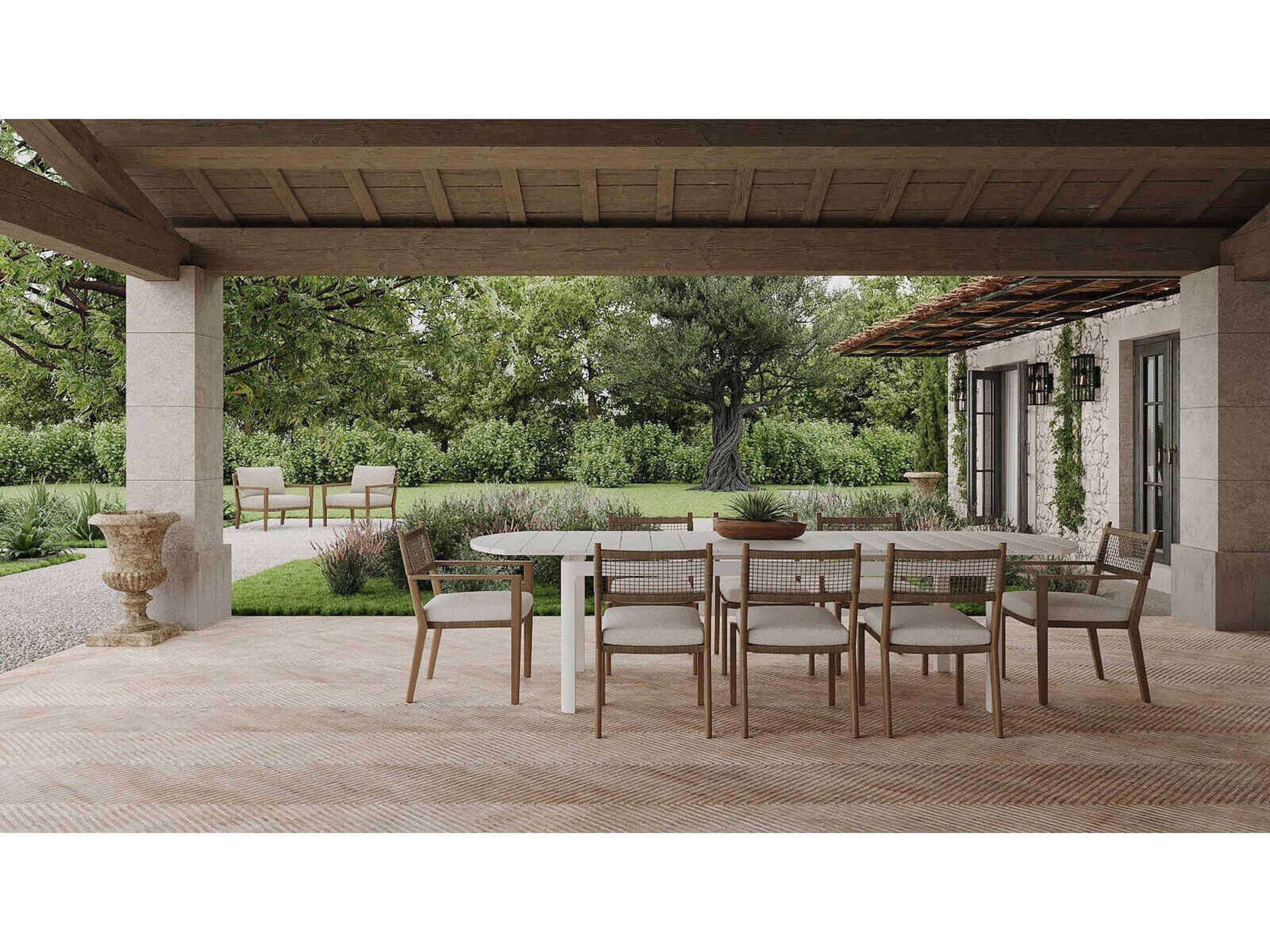 Azzurro Living Bozeman Barkaluwood Wicker Cushion Dining Chair Set of 4