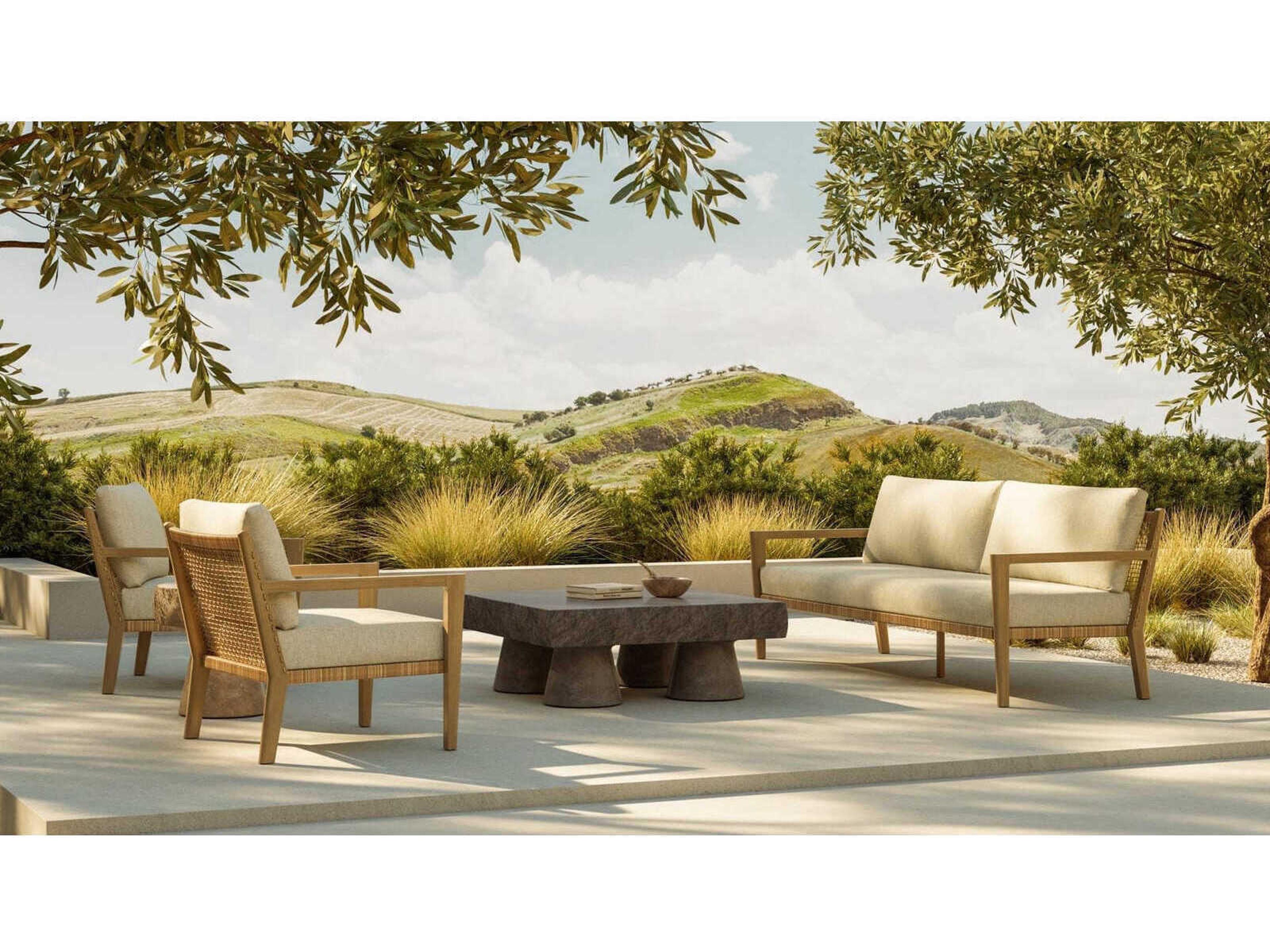 Azzurro Living Bozeman Barkaluwood Wood Cushion Sofa