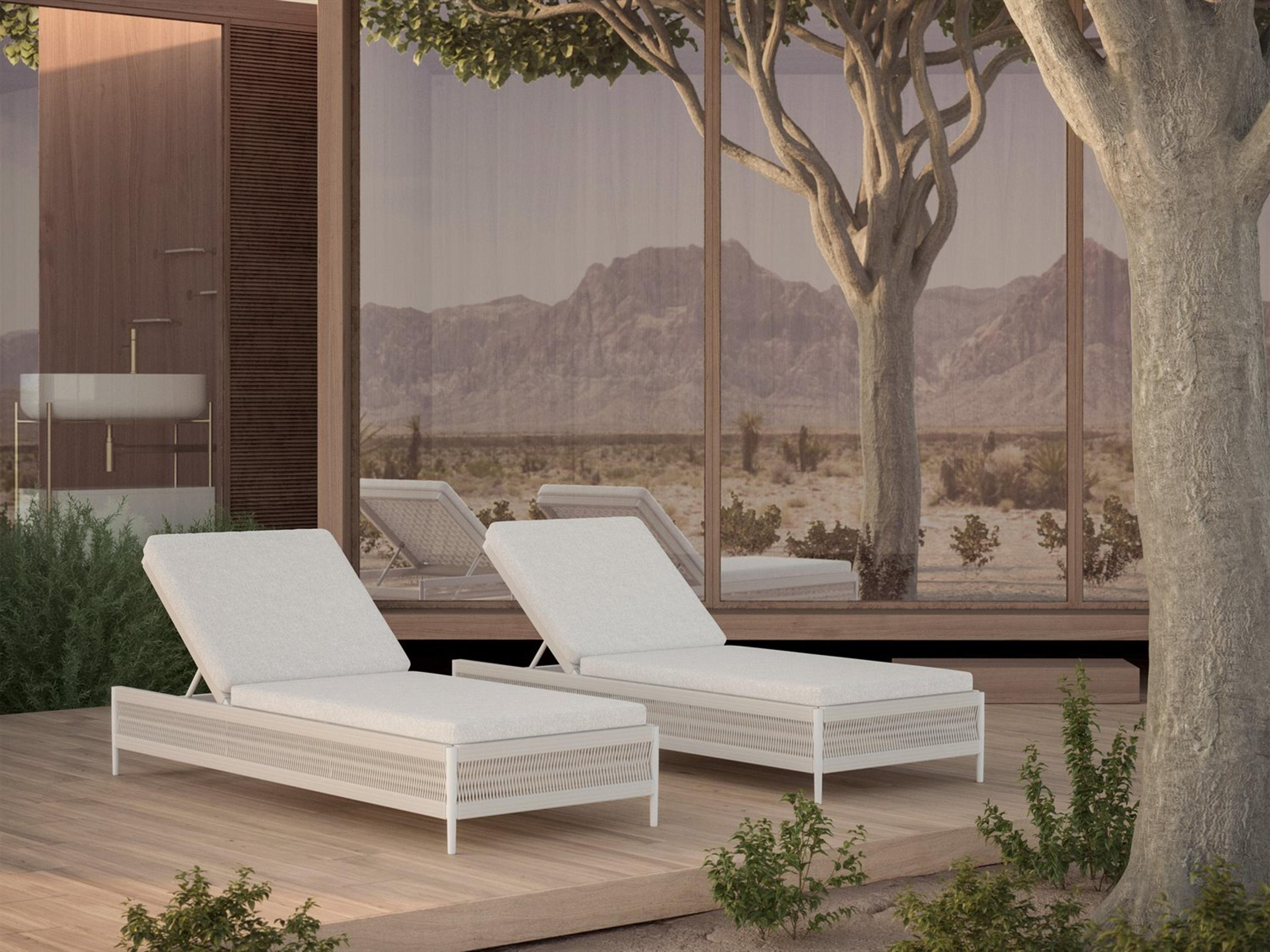 Catalina White Rope Patio Lounge Set